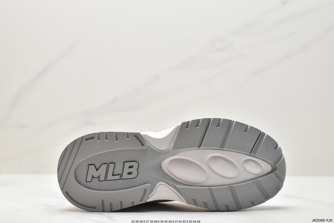 Korea Limited Release NY Yankees Limited x MLB Big Ball Chunky Mesh Thick-soled Daddy Jogging Shoes ”Mesh Ivory White Black NY Print” 3ASHC312N (C0001)