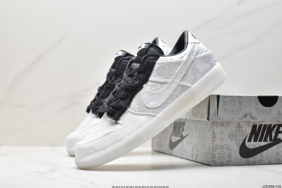 Fragment Design x Clot x Nike SB Dunk Low”20th Anniversary/White Silk”扣篮 FN0315-110