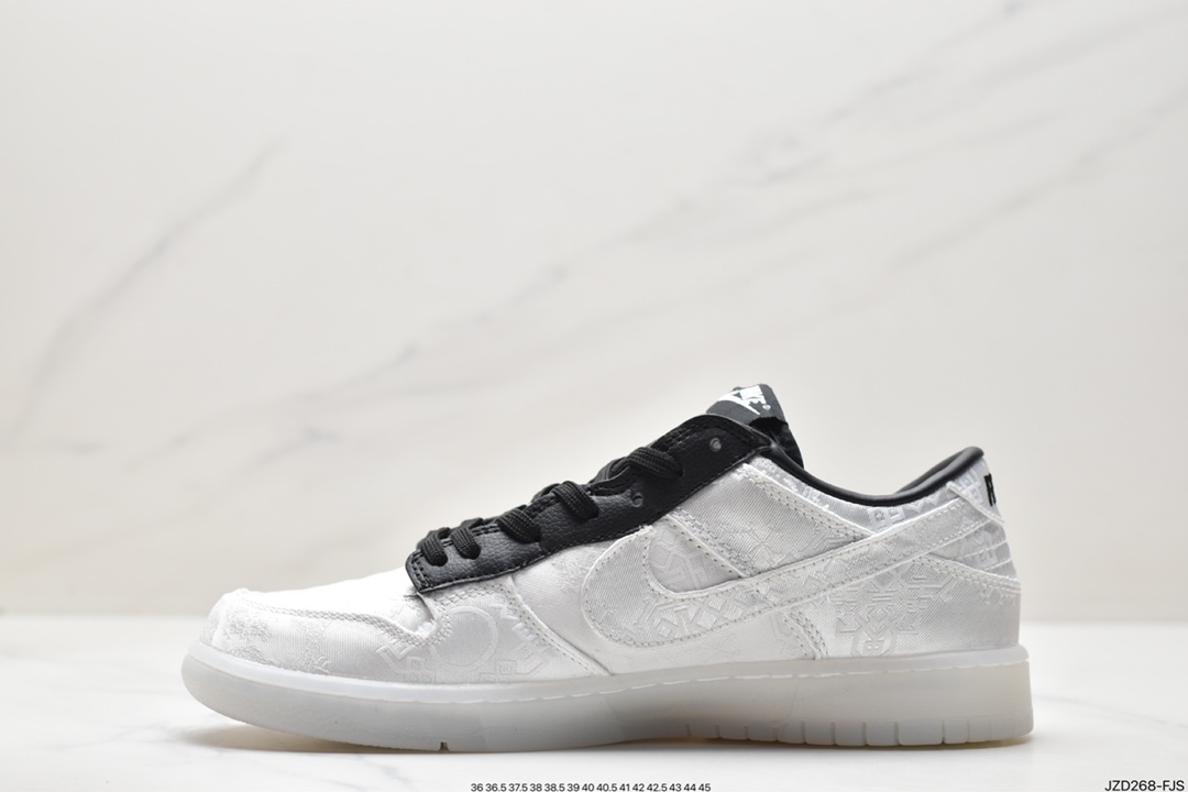 Fragment Design x Clot x Nike SB Dunk Low”20th Anniversary/White Silk”扣篮 FN0315-110