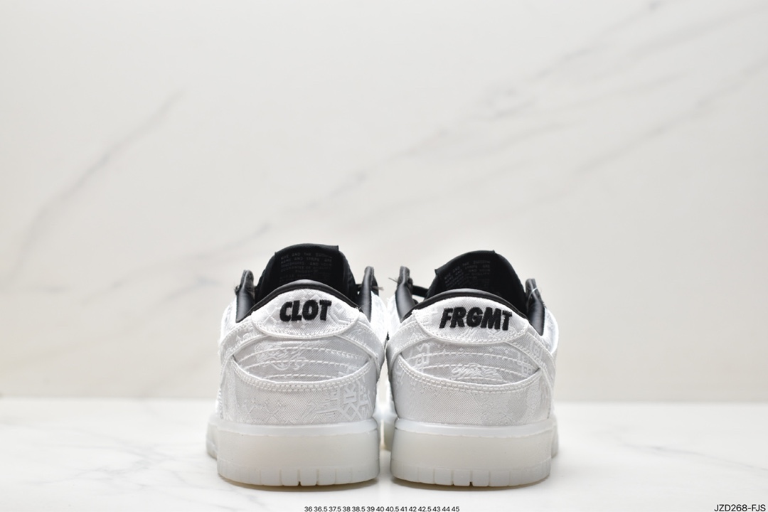 Fragment Design x Clot x Nike SB Dunk Low”20th Anniversary/White Silk”扣篮 FN0315-110