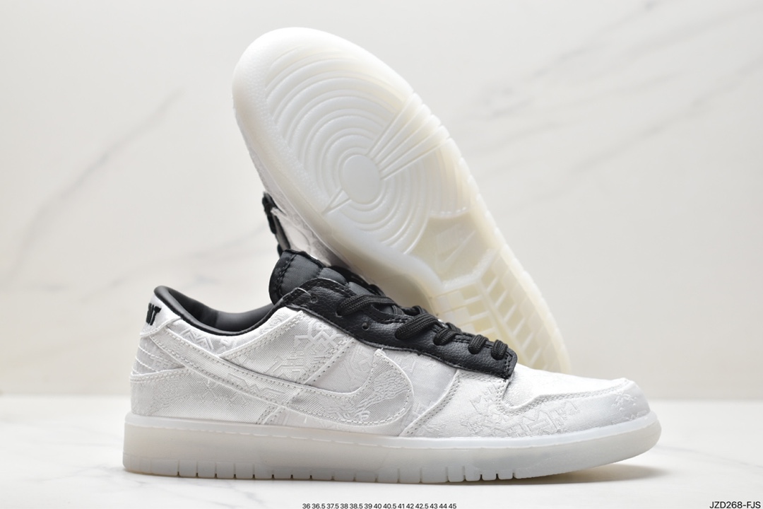 Fragment Design x Clot x Nike SB Dunk Low”20th Anniversary/White Silk”扣篮 FN0315-110