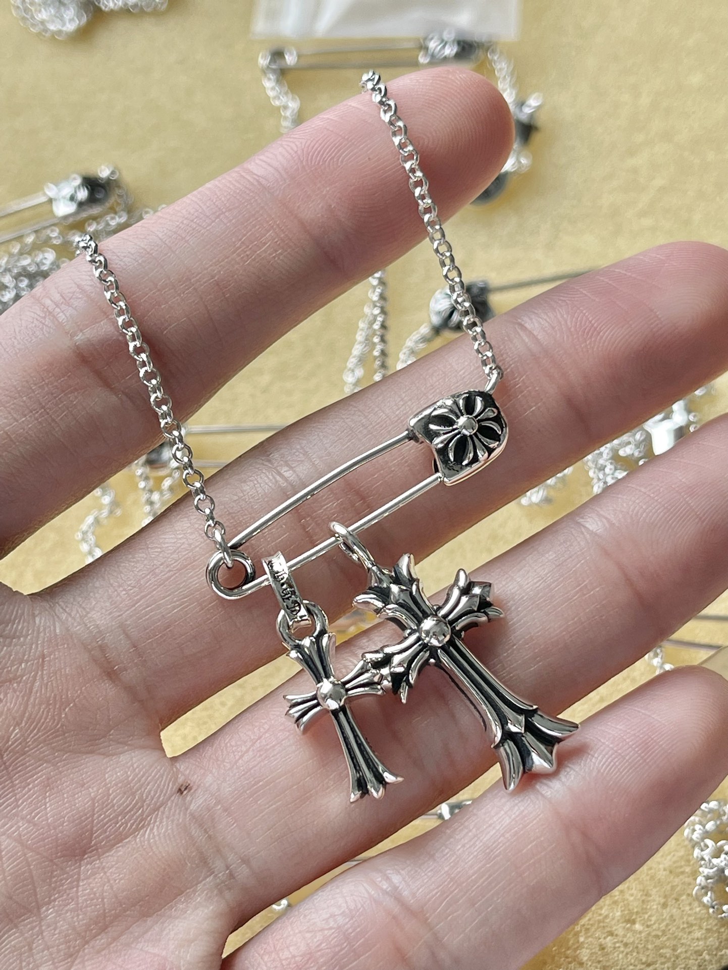 Chrome Hearts 克罗心 别针项链 双吊坠