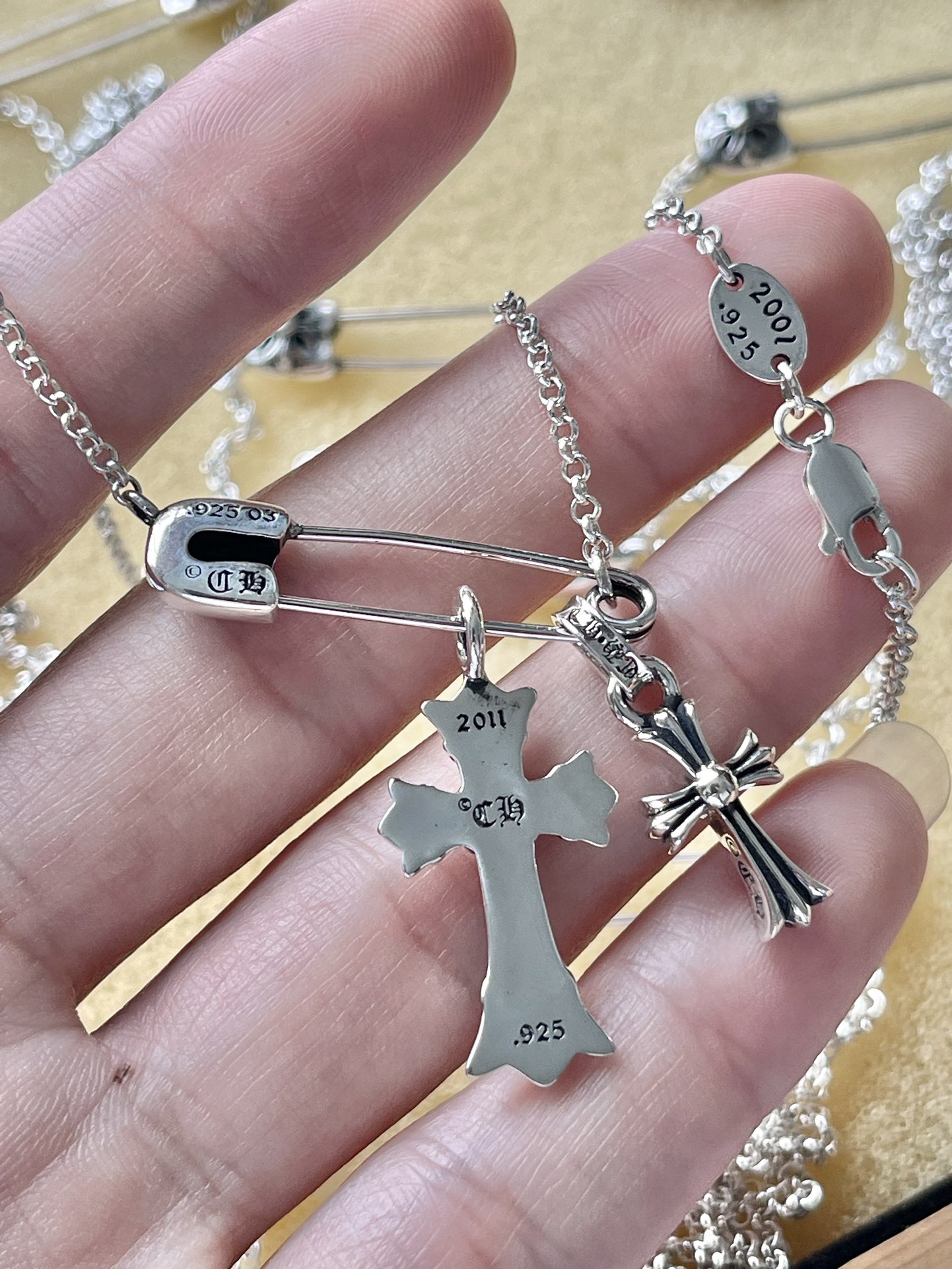 Chrome Hearts 克罗心 别针项链 双吊坠