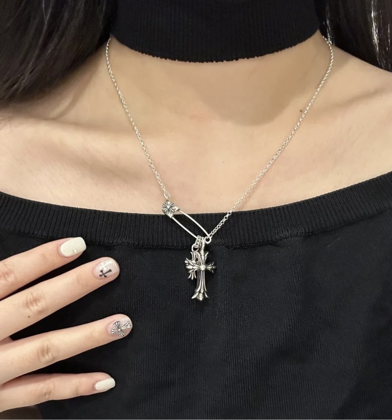 Chrome Hearts 克罗心 别针项链 双吊坠