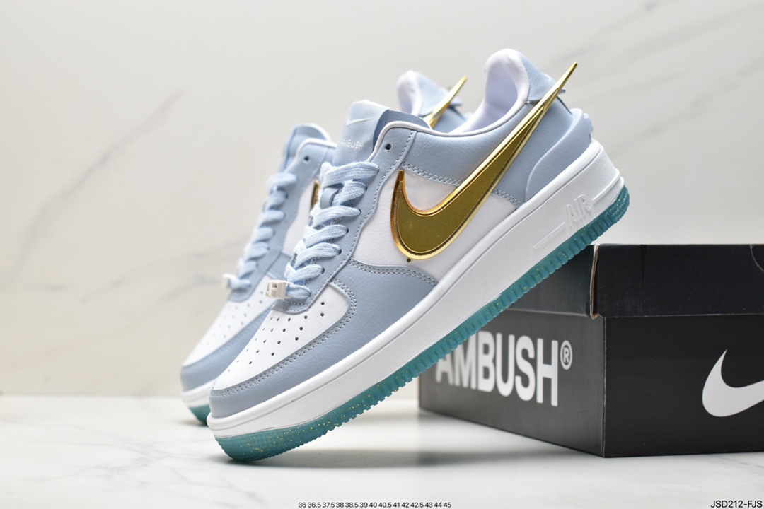 AMBUSH x Nike Air Force 1 Low ”Blue/Yellow” Air Force One sneakers ”Co-branded Racing Blue and Yellow Big Hook” DV3464-100