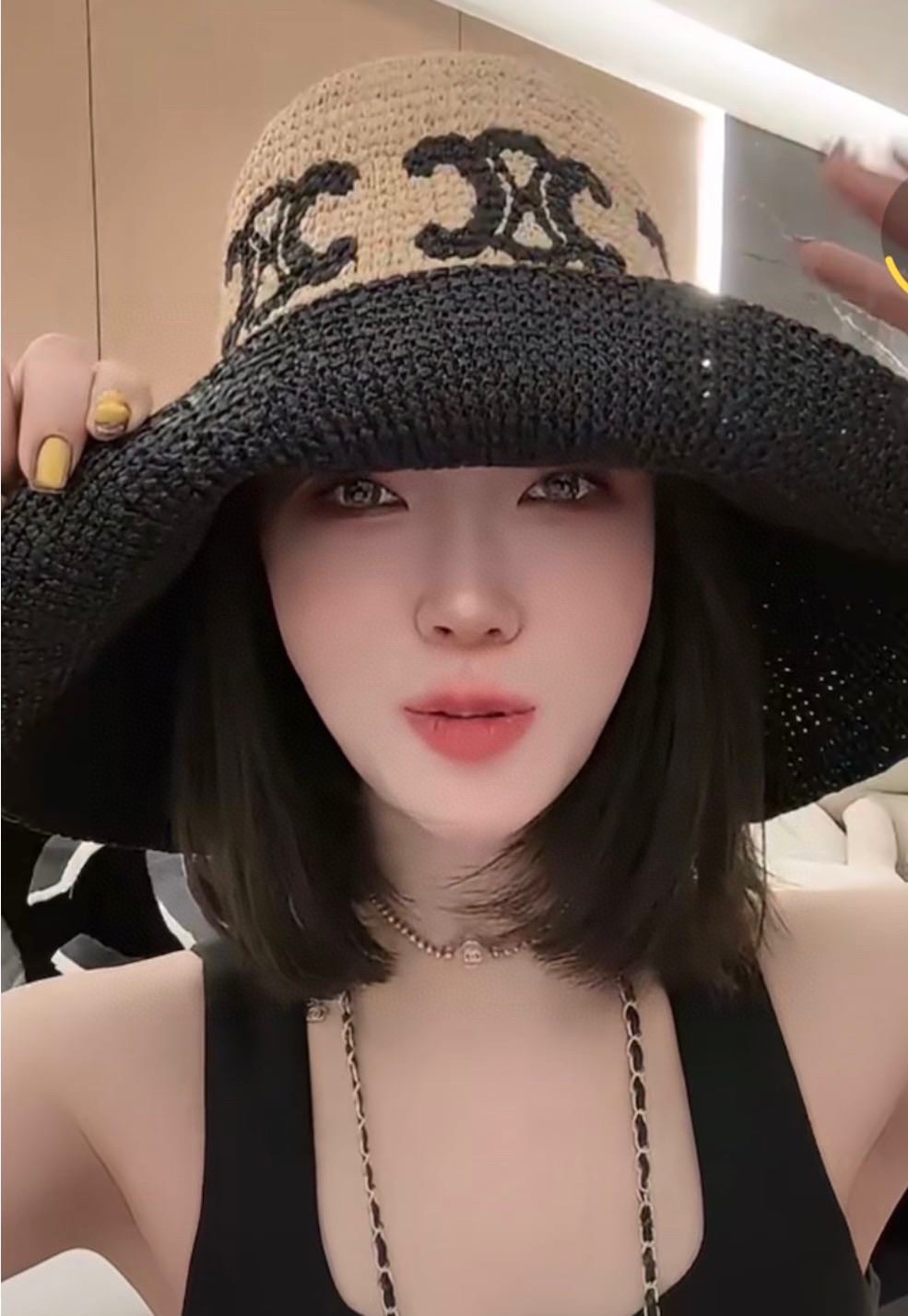 셀린느 라피아 스트로우 버킷햇 모자 상세 이미지 2