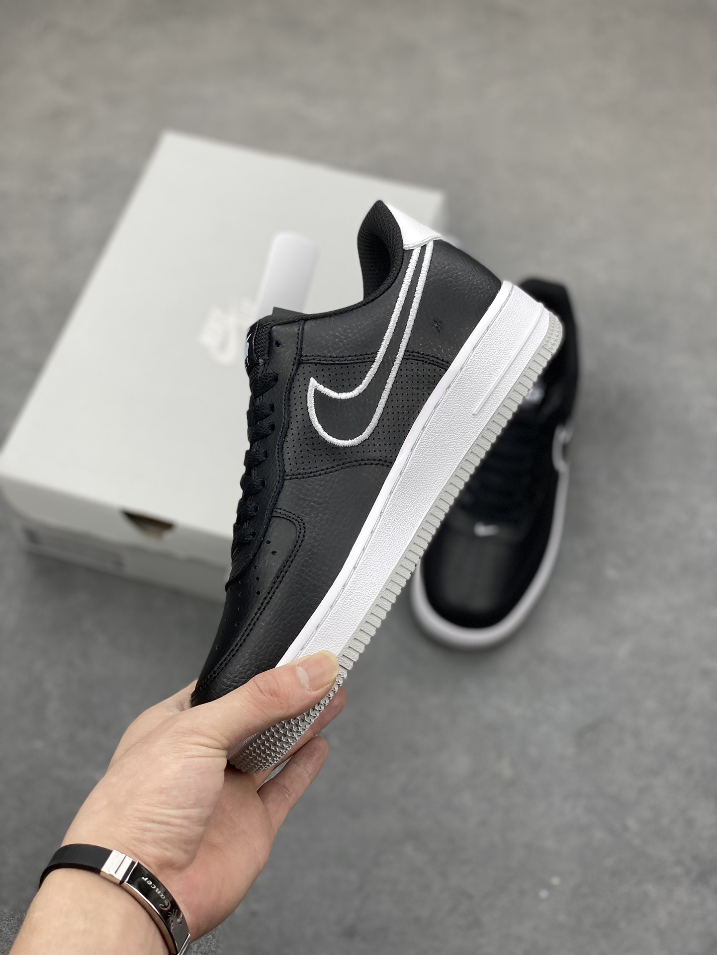 Nike Women's Air Force 1 '07 Black/White Leather Low-Top Casual Sneakers 4 i1684347309 1295 2