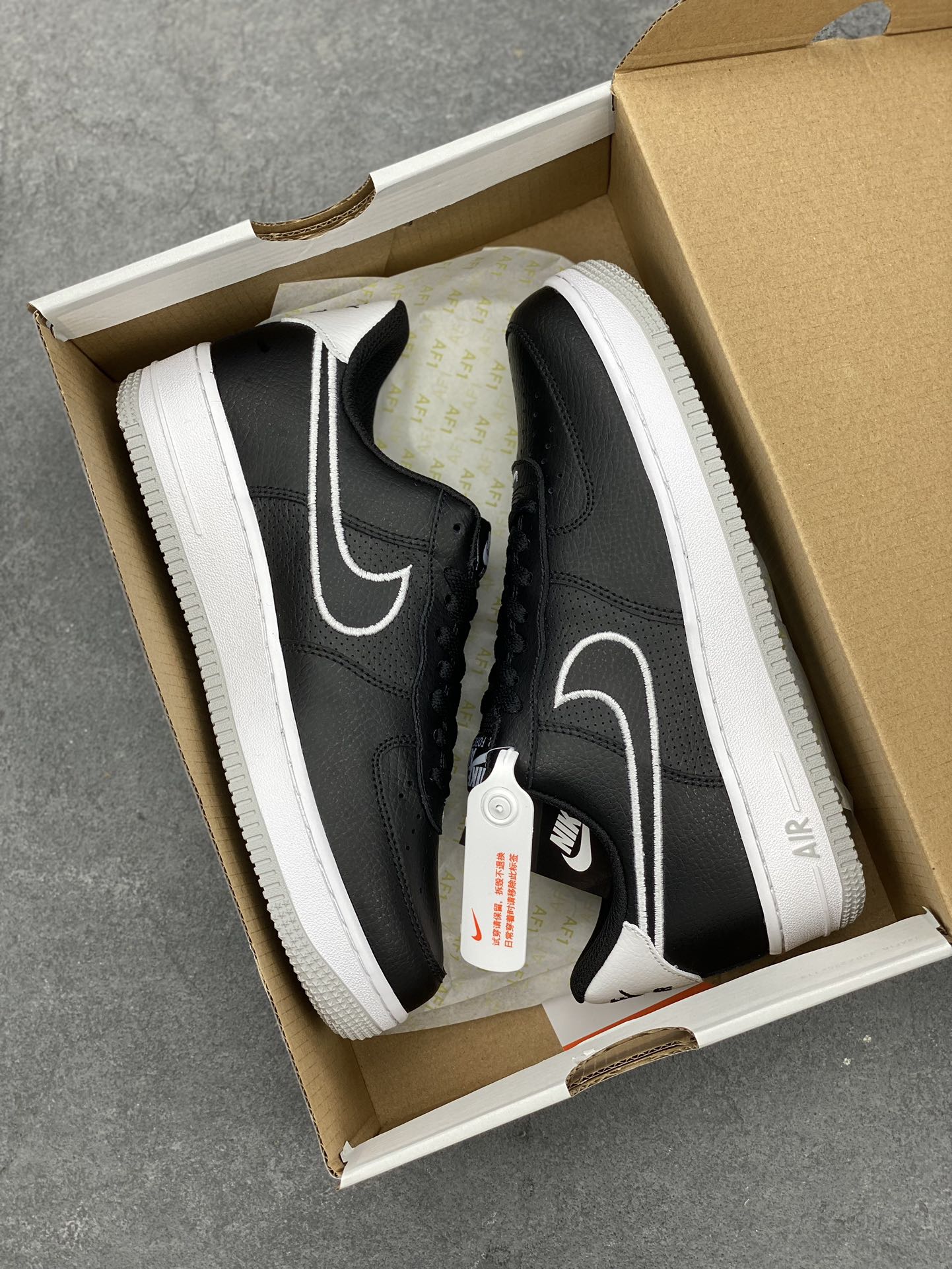 Nike Women's Air Force 1 '07 Black/White Leather Low-Top Casual Sneakers 10 i1684347309 3925 8