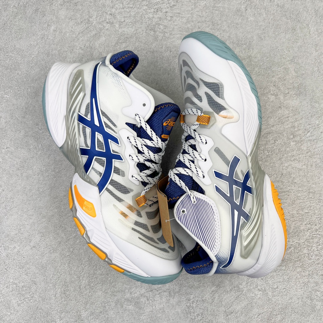 图片[3]-Asics Metarise TOKYO 亚瑟士减震助弹防滑排球鞋 脚后跟搭载后跟稳定 将启动时的横向力化解成纵向力 帮助运动员起跳 中底采用了FLYTEFOAM和FLYTEFOAM PROPEL中底 增加了中底的厚度 提供了更加良好的缓震和回弹性 鞋底的RISETRUSS稳定片 提供稳定的同时可以提高脚步的灵活度 鞋面采用网眼和PU薄膜结合 兼具了鞋款的轻量性和透气性 DYNAWRAP结构 提供良好的包裹性 使脚部更加稳固 FLYTEFOAM PROPEL中底科技 兼顾轻量性和回弹性 让球员起跳后的落地更加柔软舒适 网眼鞋面 穿着舒适 提供良好的透气性 延伸至前掌的RISETRUSS科技 增加推进效果 提供良好的稳定性 NON MAEKING无痕橡胶设计 减少对木地板的损伤 尺码：36 37 37.5 38 39 39.5 40.5 41.5 42 42.5 43.5 44 44.5 45-选品中心