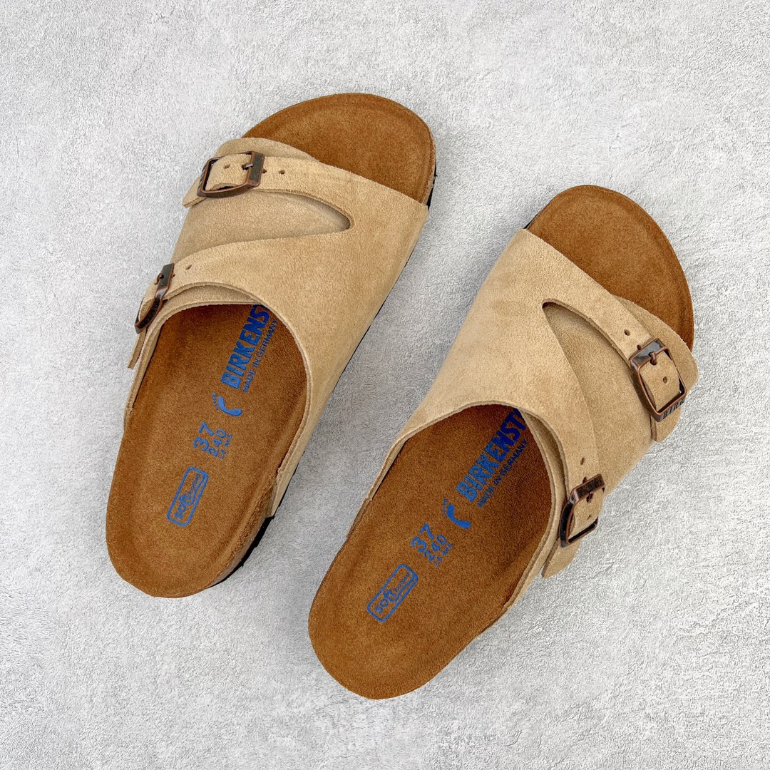 图片[3]-零售💰230 ＃DC Birkenstock Zurich 系列勃肯皮革绒面双扣时尚凉拖鞋 牛皮绒面革质地柔软 搭配可调节鞋扣提升穿着舒适度 人体工学设计分散脚部压力 保护脚踝 软木乳胶鞋床具有一定的收缩性 长时间穿着后能贴合脚型 EVA鞋底回弹性和抗张性力高 具有良好的防震、缓冲性  四季皆宜 柔软的鞋床采用额外的泡沫缓冲层 提供额外的舒适感和全天支撑 全网独家首发 源于德国的严谨工艺  牛巴戎面 中层松木 EVA 三层组合大底 优质牛皮面料五金扣 出口订单 尺码：35-44 编码：by2936030-运动鞋