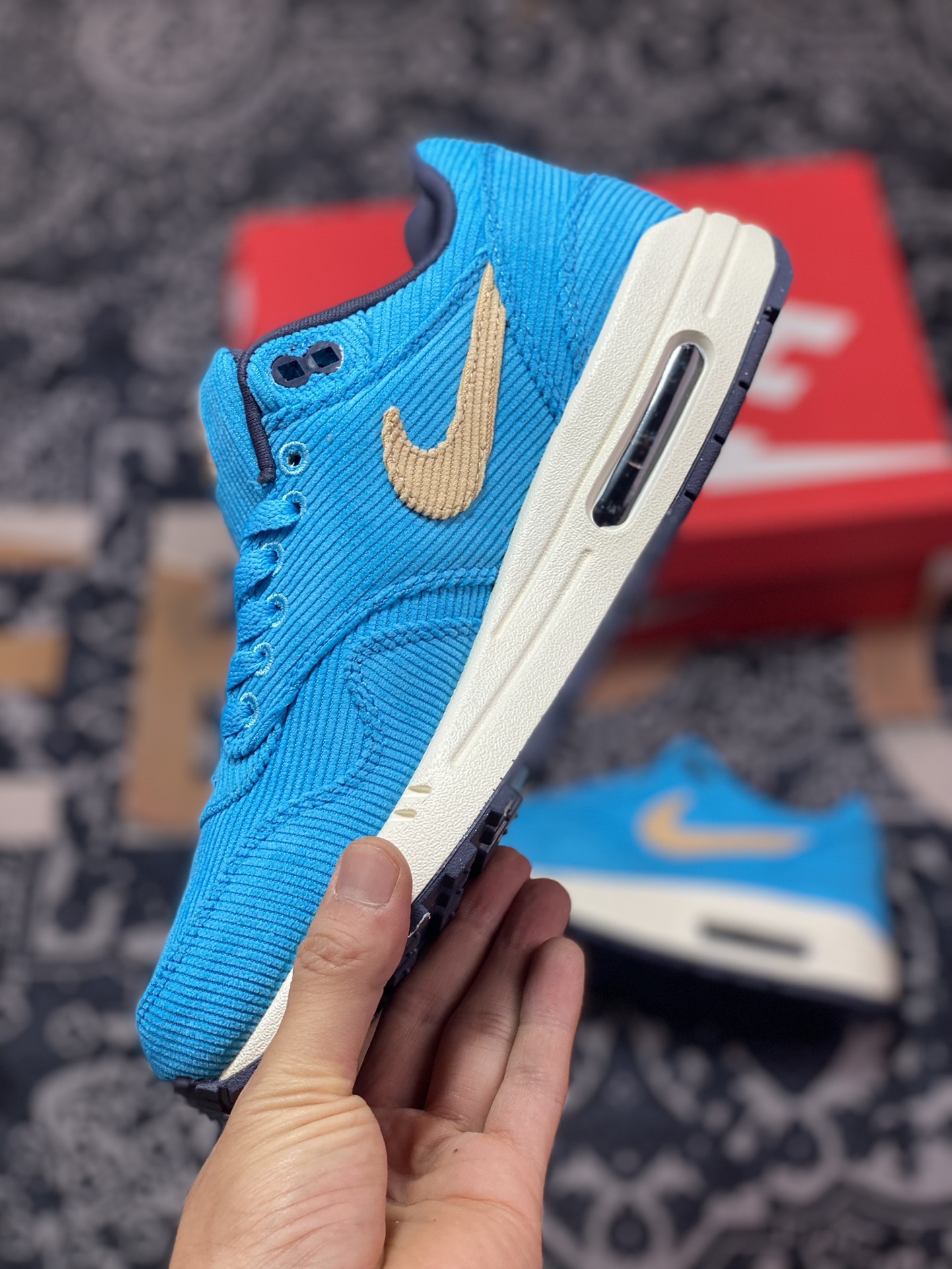 Nike Air Max 1 PRM Corduroy Blue and White FB8915-400