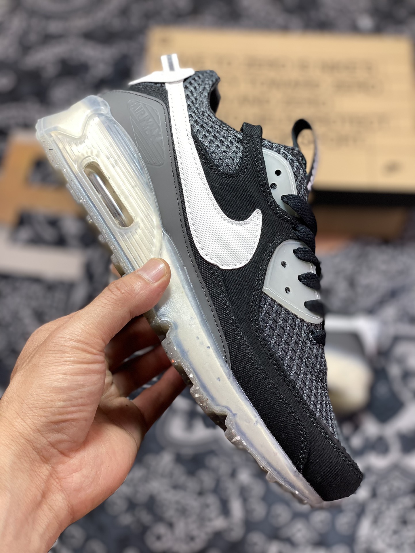 Air Max 90 Terrascape black and white retro wear-resistant low-top running shoes DM0033-002