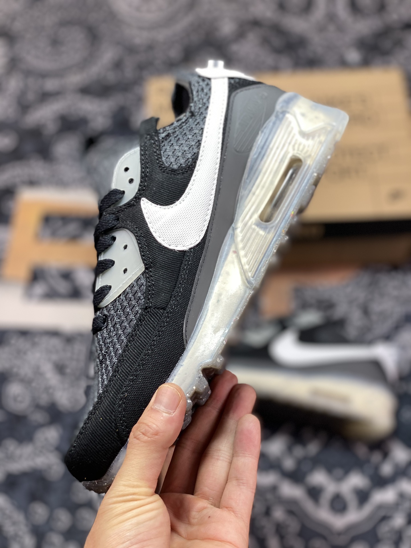 Air Max 90 Terrascape black and white retro wear-resistant low-top running shoes DM0033-002