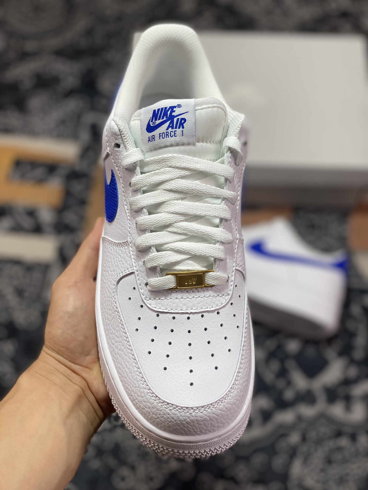 Nike Air Force 1 '07 Low”White/Royal Blue” Air Force 1 Classic Low-Top Sneakers ”Leather White Royal Blue” DM2845-100