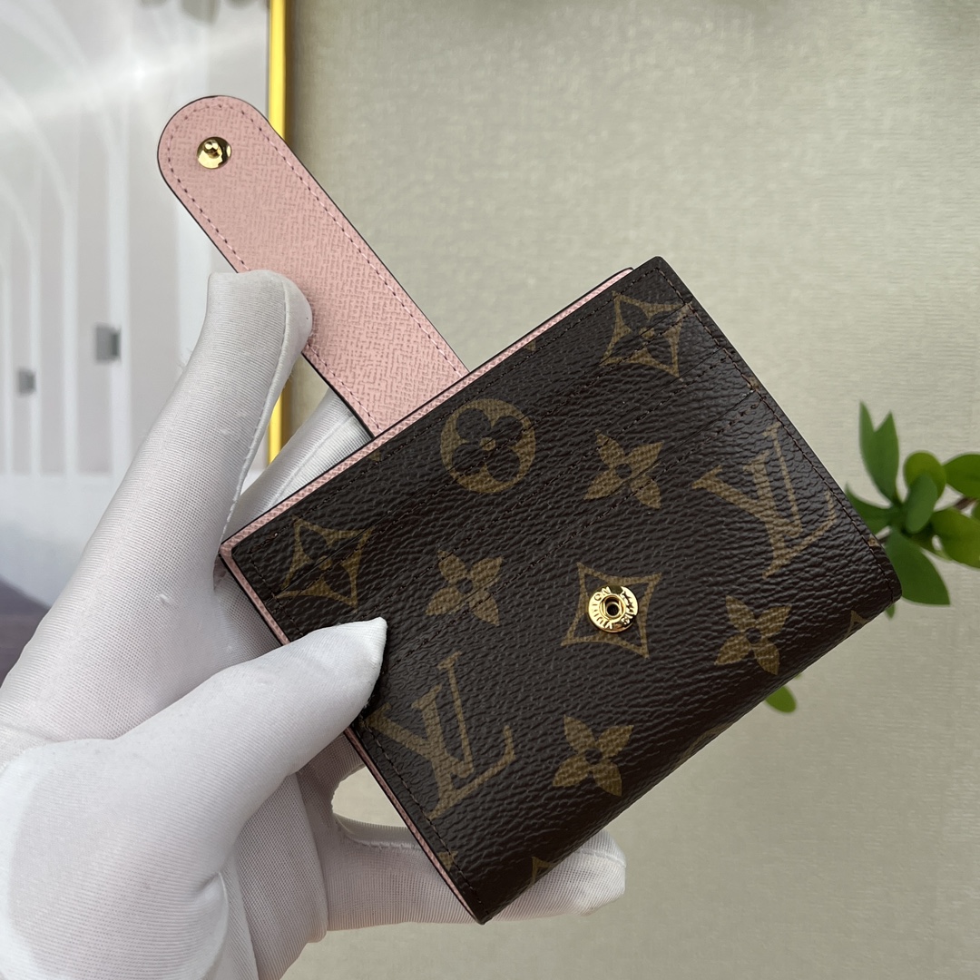 louis vuitton】顶级原单 独家背景M61731 粉色 尺寸: 12.0 x 10.0 cm 多功能卡包 7