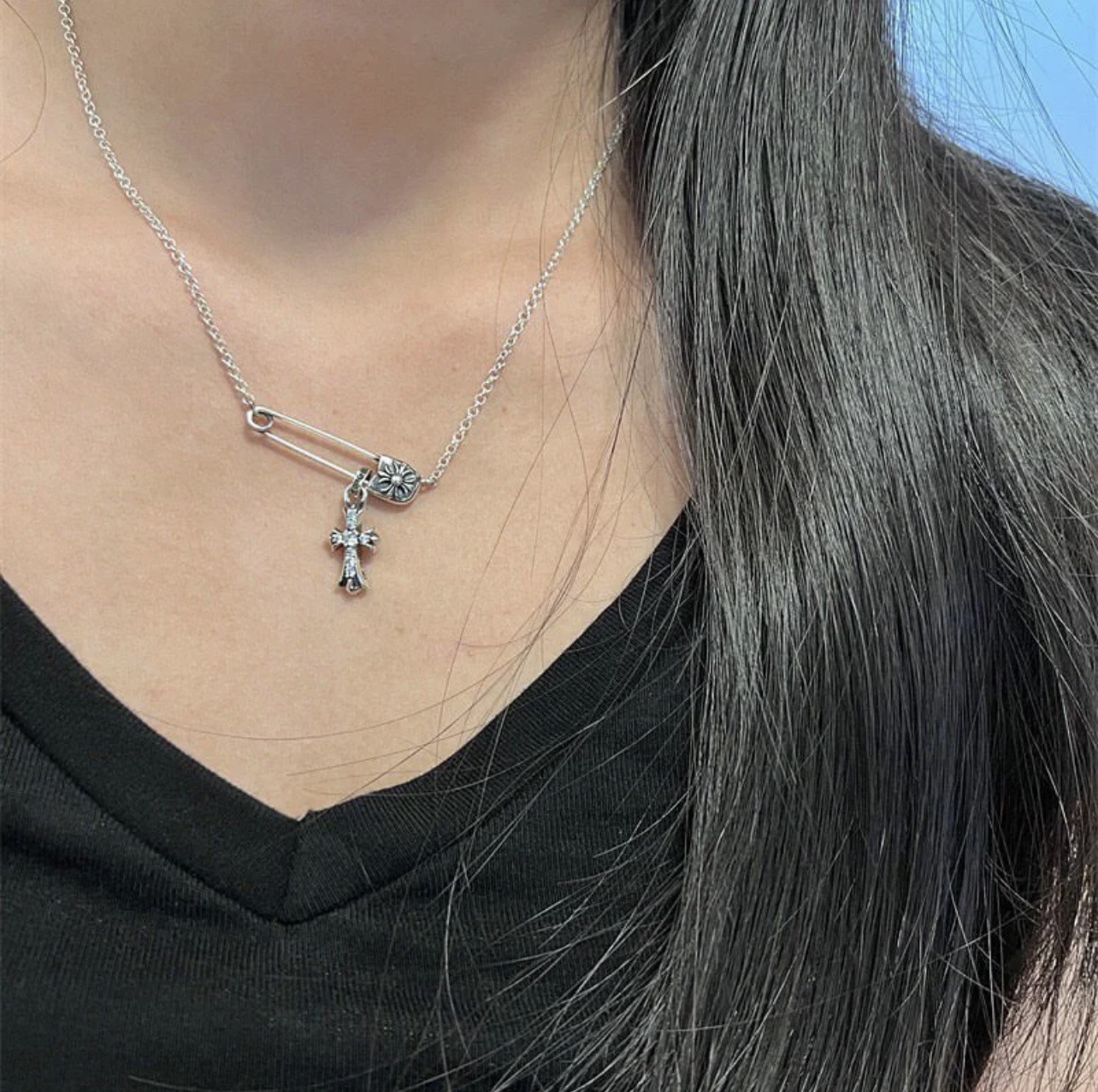 Chrome Hearts 克罗心 别针项链 小十字架