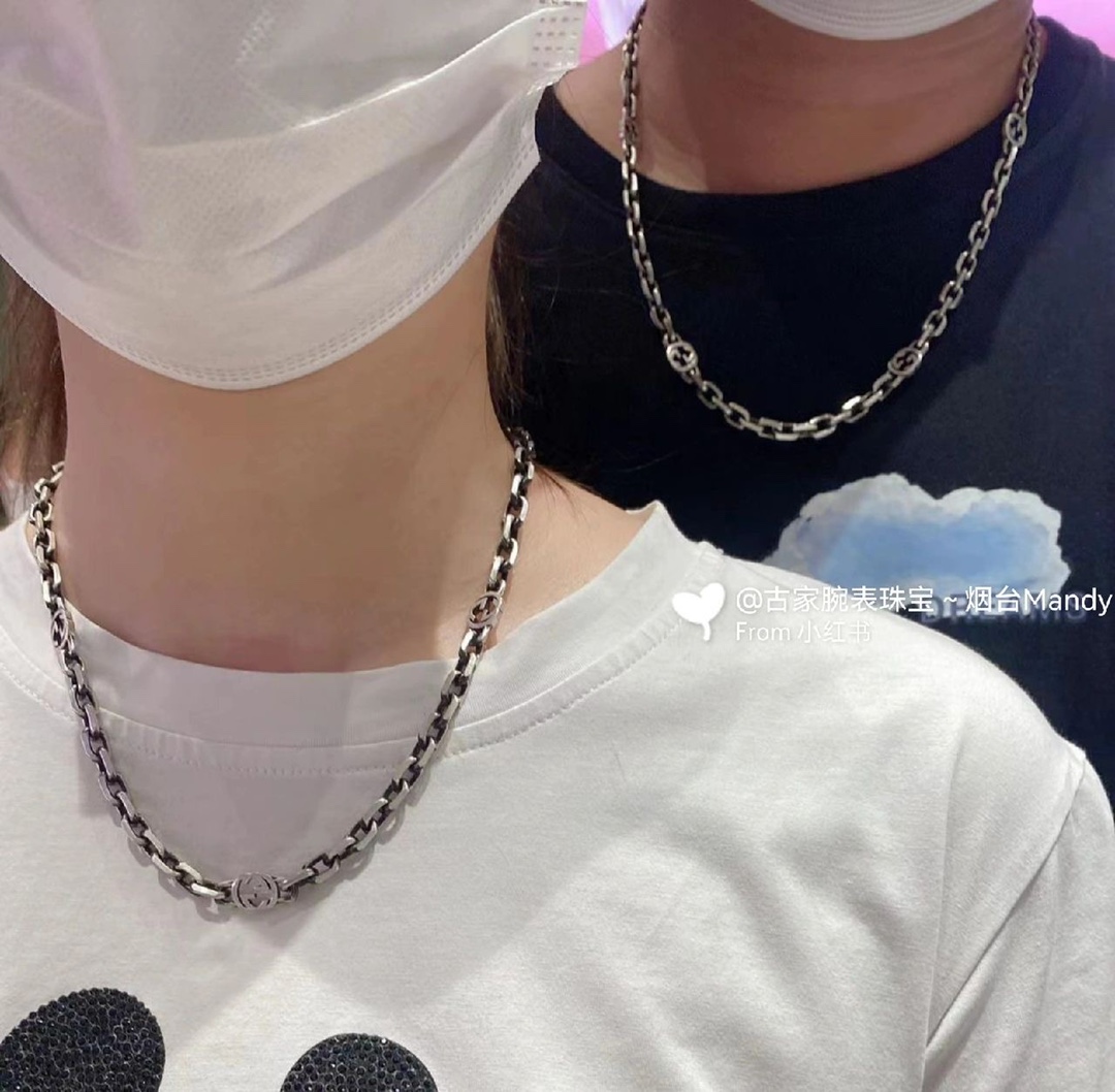 NO:106050,Gucci Gucci old-fashioned interlocking double G necklace size 60cm, jewelry quality, gucci, gucci, necklace19860909Gucci古驰做旧效果互扣式双G项链 尺寸60cm,饰品精品,gucci,gucci,necklace,Jewelry