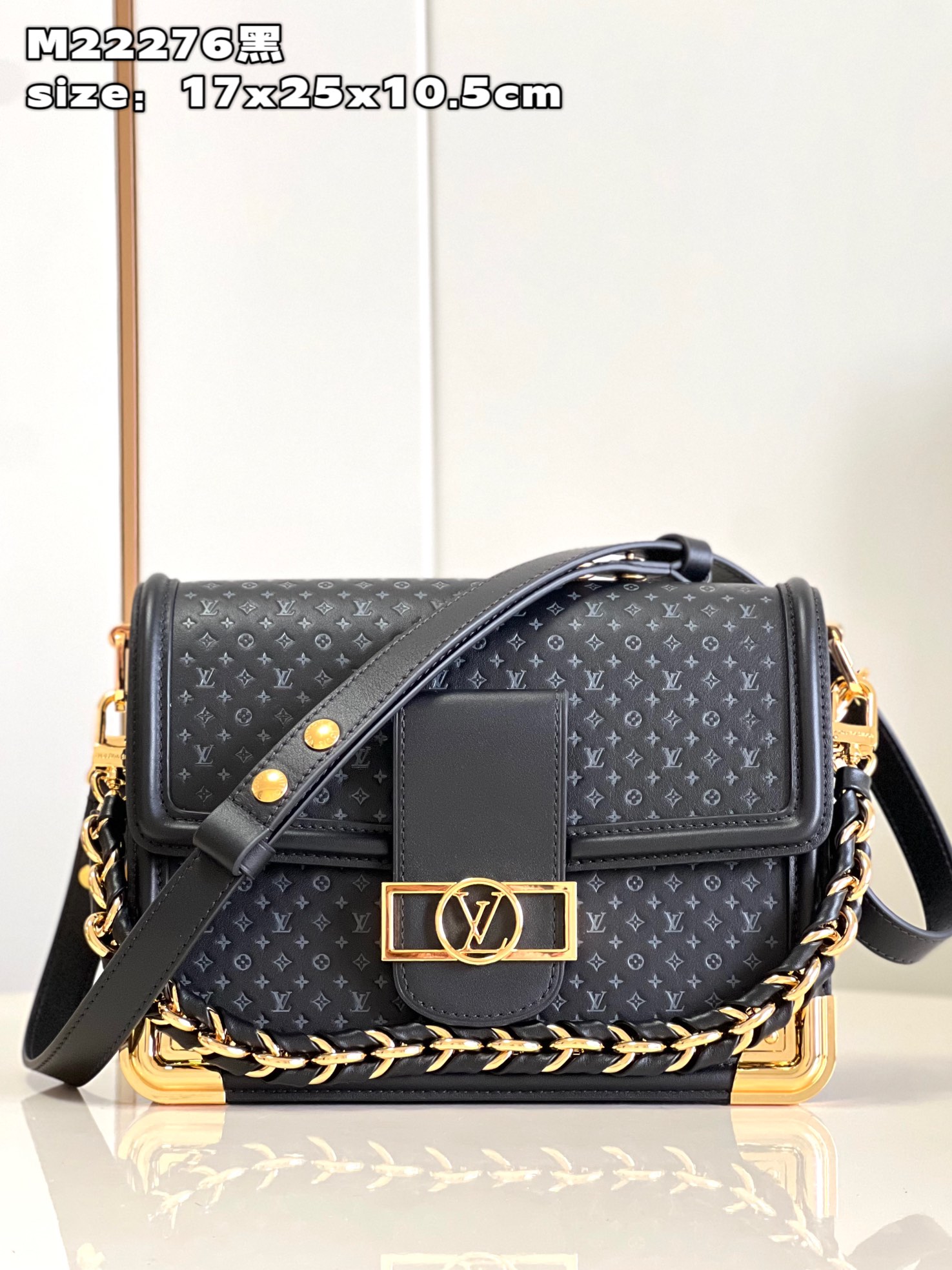 High Quality 1:1 Replica
 Louis Vuitton LV Dauphine Bags Handbags Luxury Cheap
 Black Cowhide Mini M22276