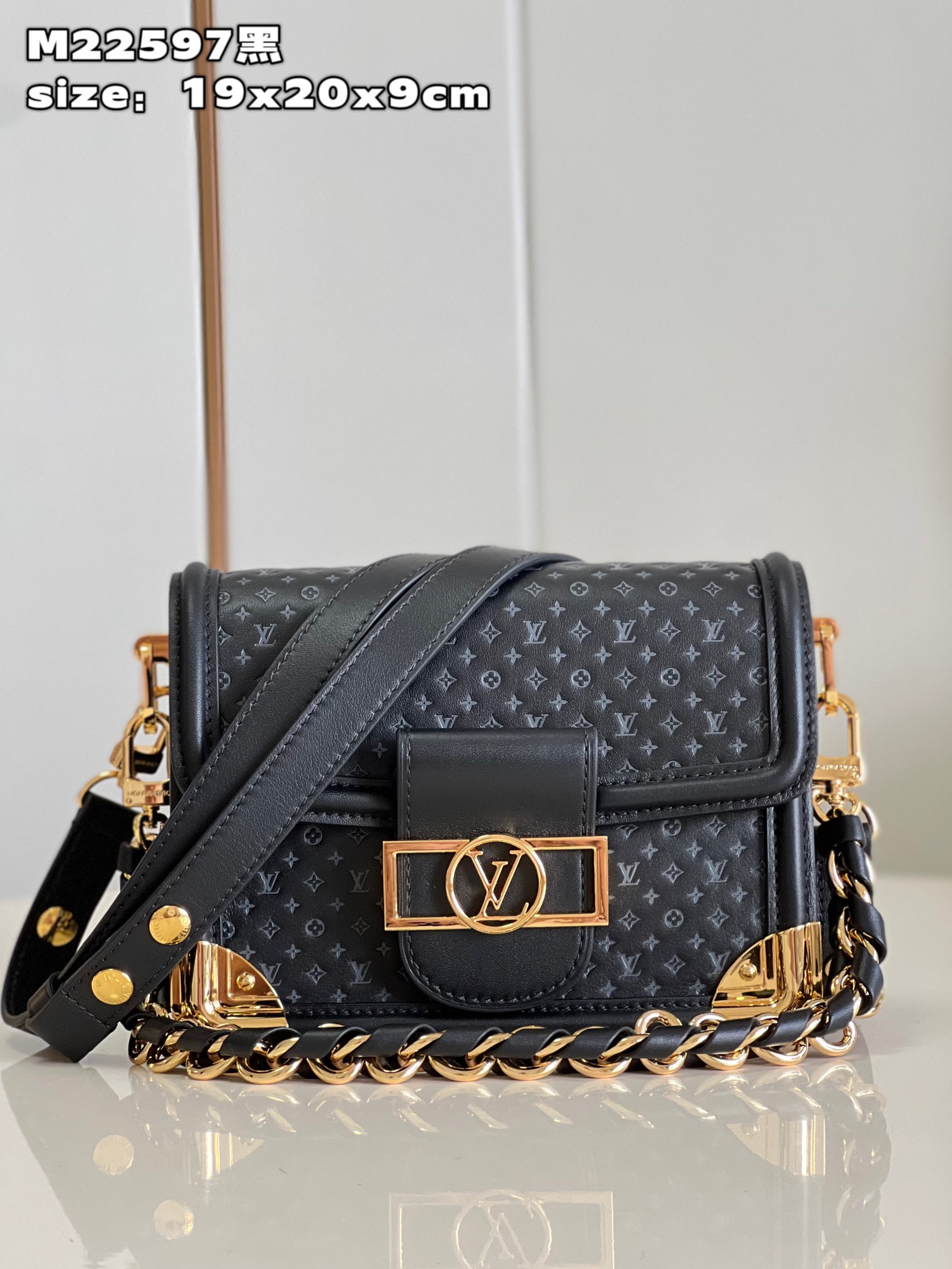 Louis Vuitton LV Dauphine Bags Handbags Brand Designer Replica
 Black Cowhide Circle Mini M22597