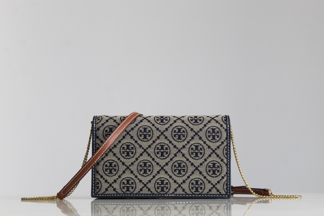 Tory Burch ～Tory Burch23年新款老花单肩信封包 风琴款式 实用百搭 提花面料 精选提花布料