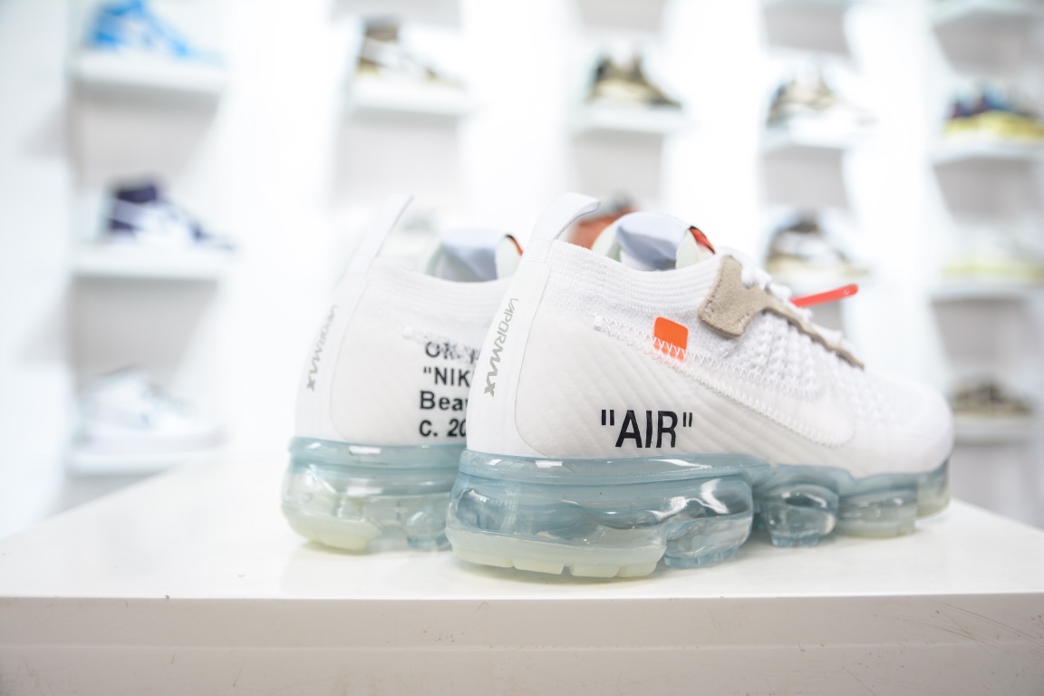 Pure Original Off White x Nike Vapor Max Steam Air Cushion Jogging Shoes AA3831-100