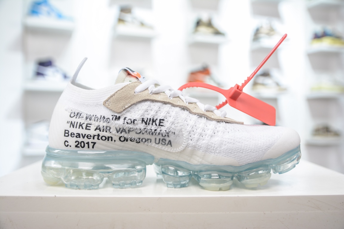 Pure Original Off White x Nike Vapor Max Steam Air Cushion Jogging Shoes AA3831-100