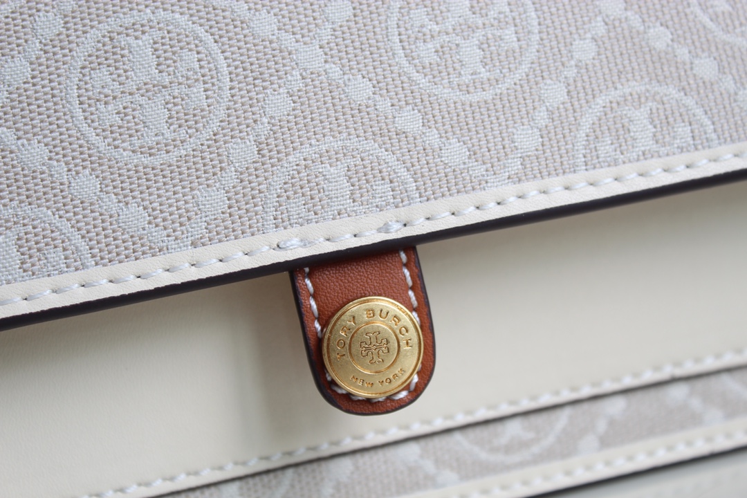 Tory Burch ～Tory Burch23年新款老花单肩信封包 风琴款式 实用百搭 提花面料 精选提花布料