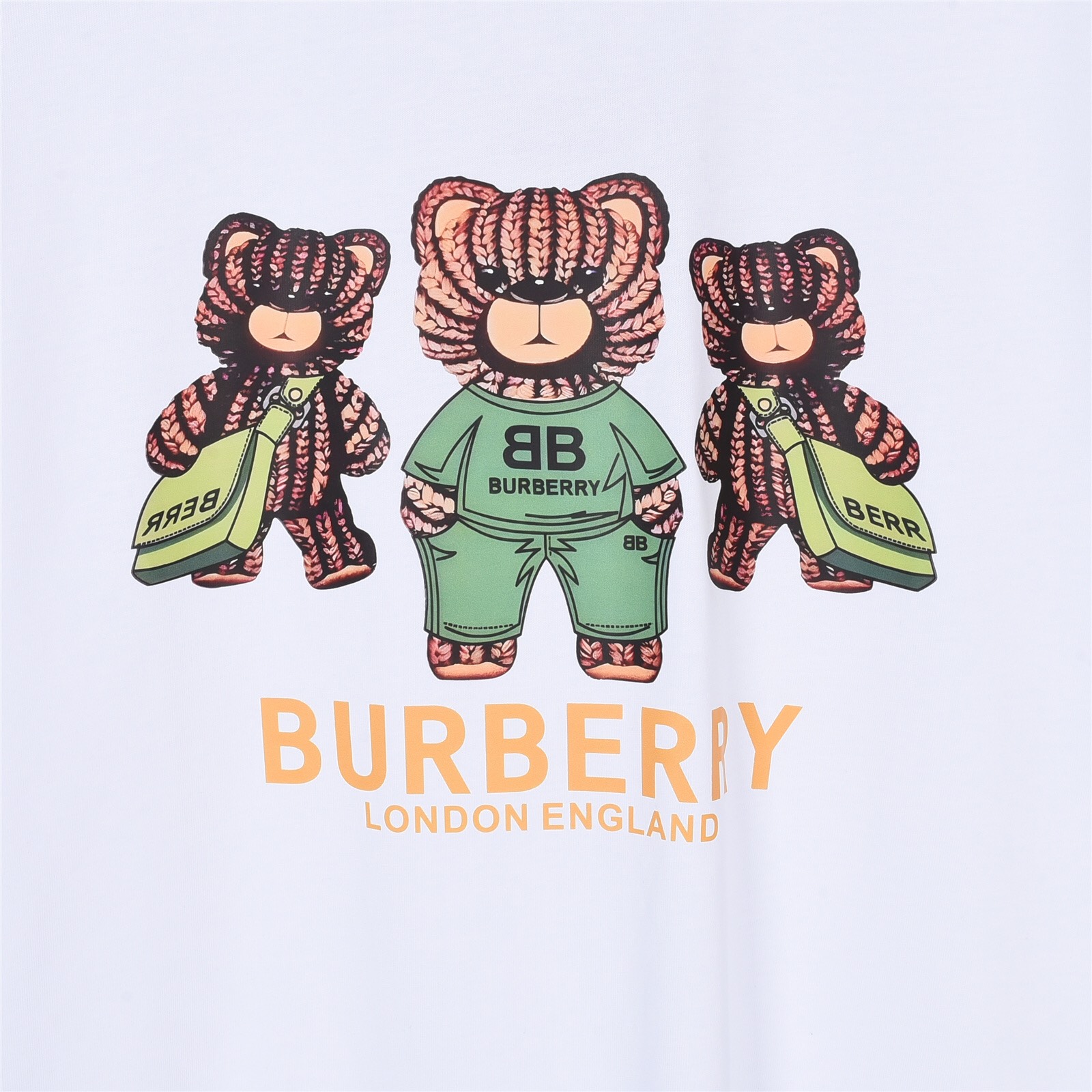 Burberry/巴宝莉 23Fw夏季新款三只公仔小熊印花短袖T恤