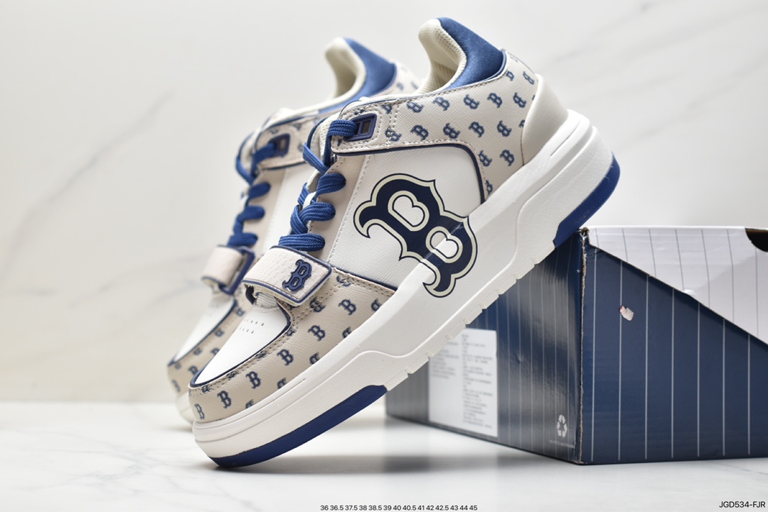 MLB Chunky Liner New York Yankees Senior Shoes Jogging Shoes ”Leather White Black NY Print” 3ASLM13N (GP002C)