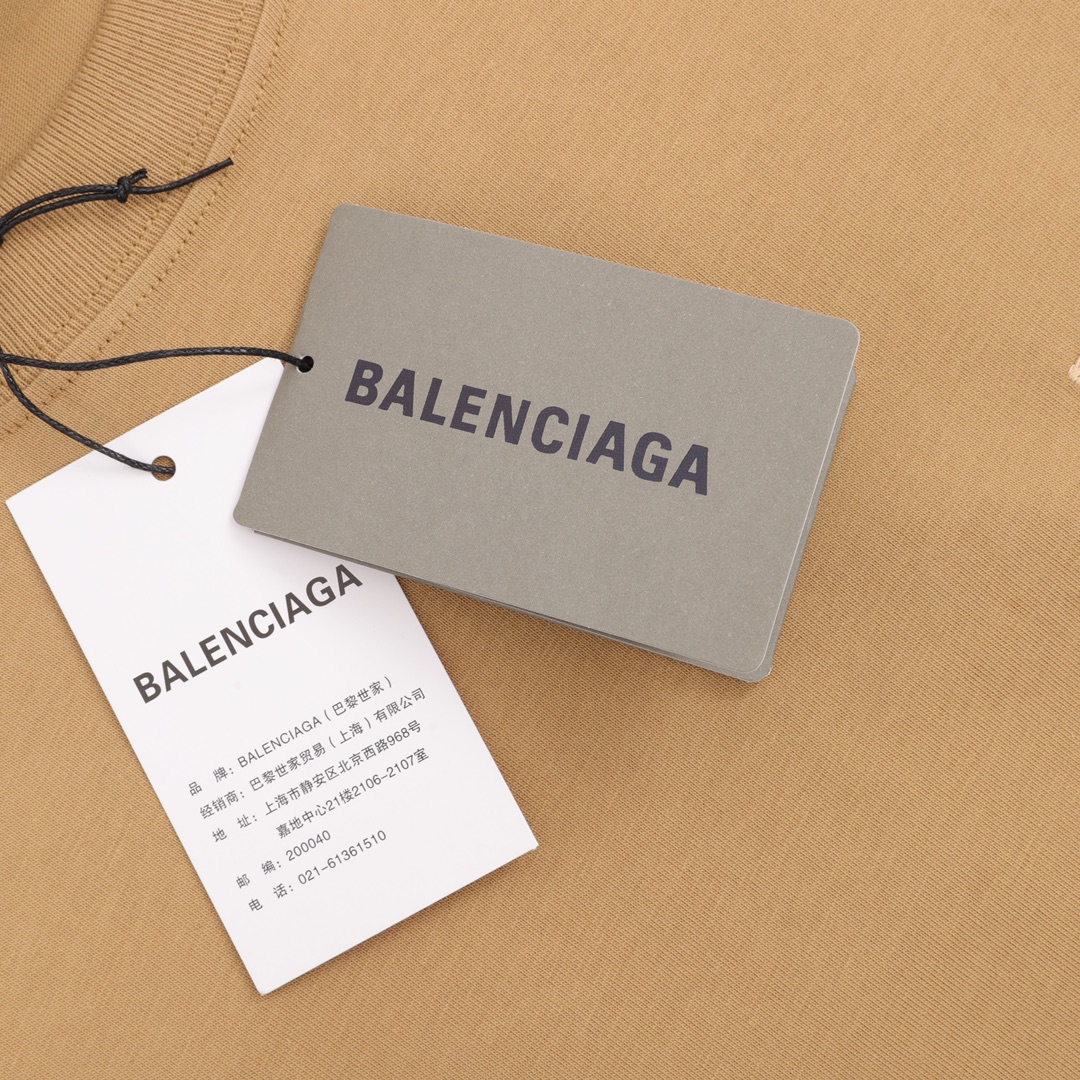 170 Balenciaga/巴黎世家 反字母刺绣圆领短袖