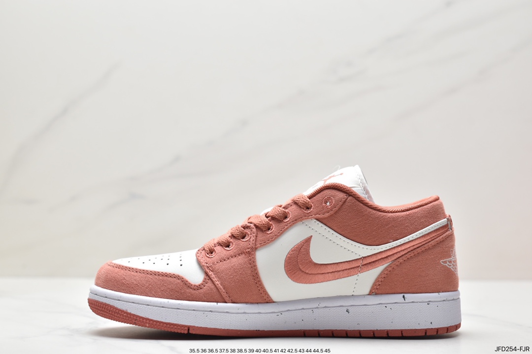 Jordan Air Jordan 1 Low SE ”Canvas” shock-absorbing and non-slip low-top retro basketball shoes for women pink and white FN3722-801