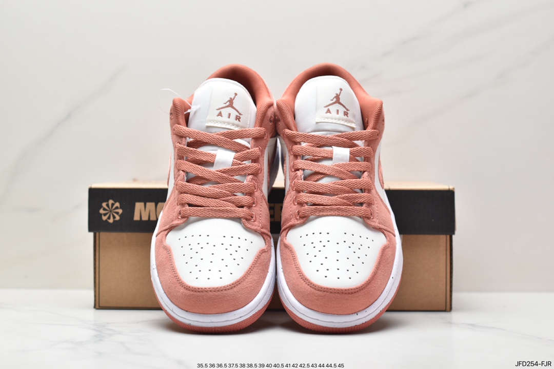 Jordan Air Jordan 1 Low SE ”Canvas” shock-absorbing and non-slip low-top retro basketball shoes for women pink and white FN3722-801