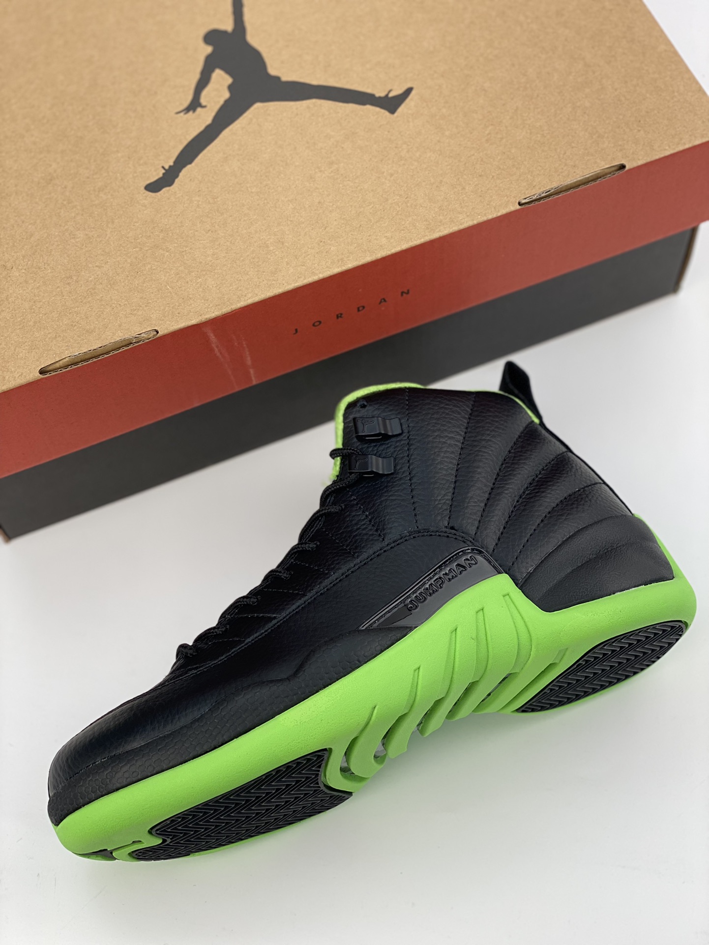 Nike Air Jordan 12 Retro ”28 Days of Flight” Black Fluorescent Green 595-296733