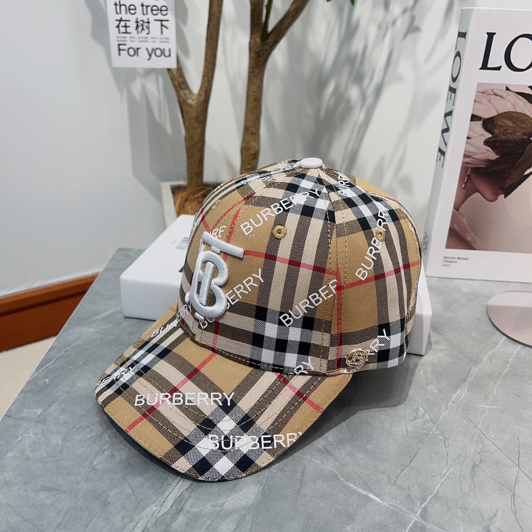 Especial BURBERRY 🧢 Burberry! Gorra de béisbol con rayas de marca exclusiva TB técnica de bordado apretado sombrero so…