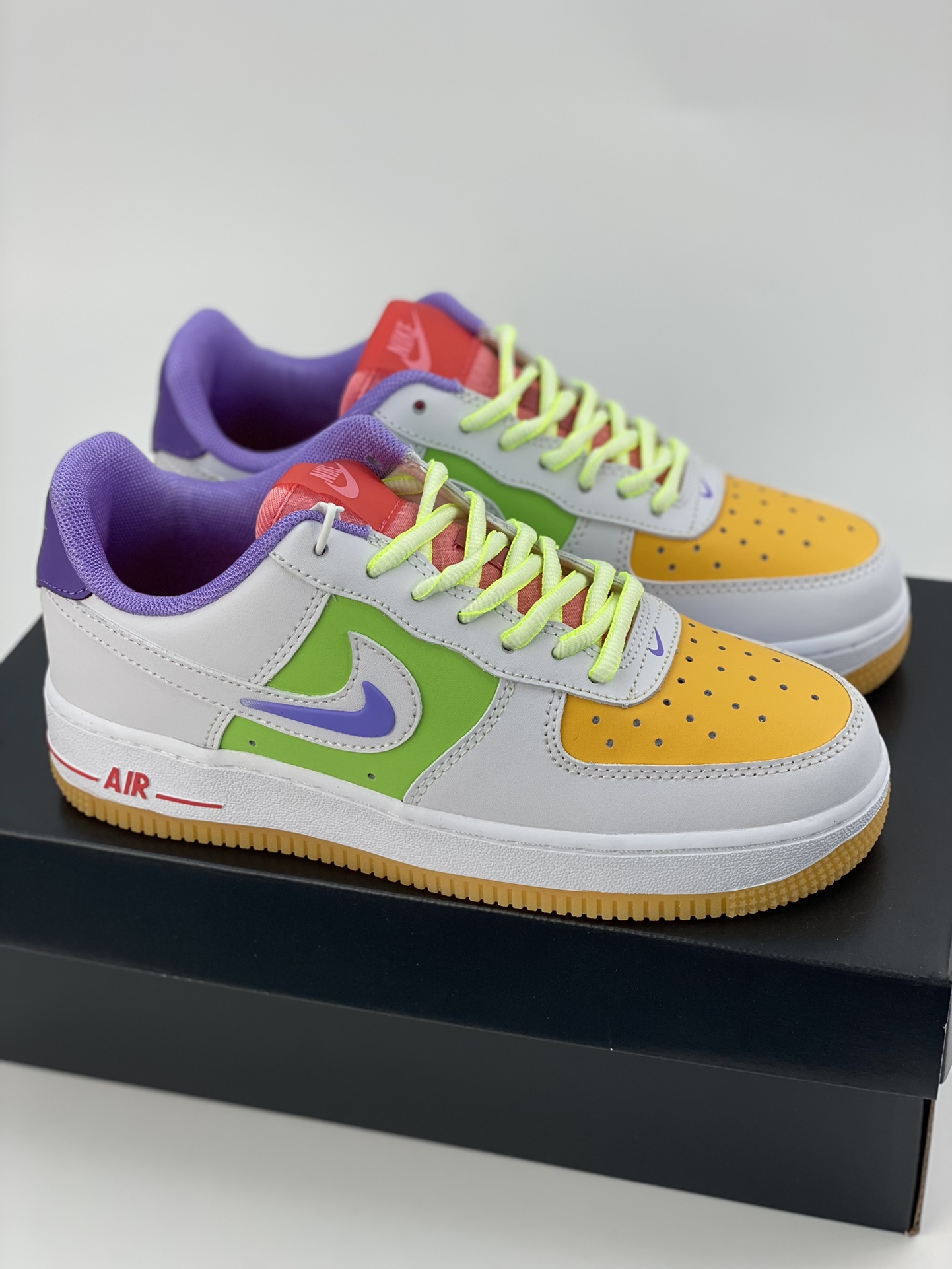 Nike Air Force 1 Low 07 White, Green, Yellow and Purple FD1036-100