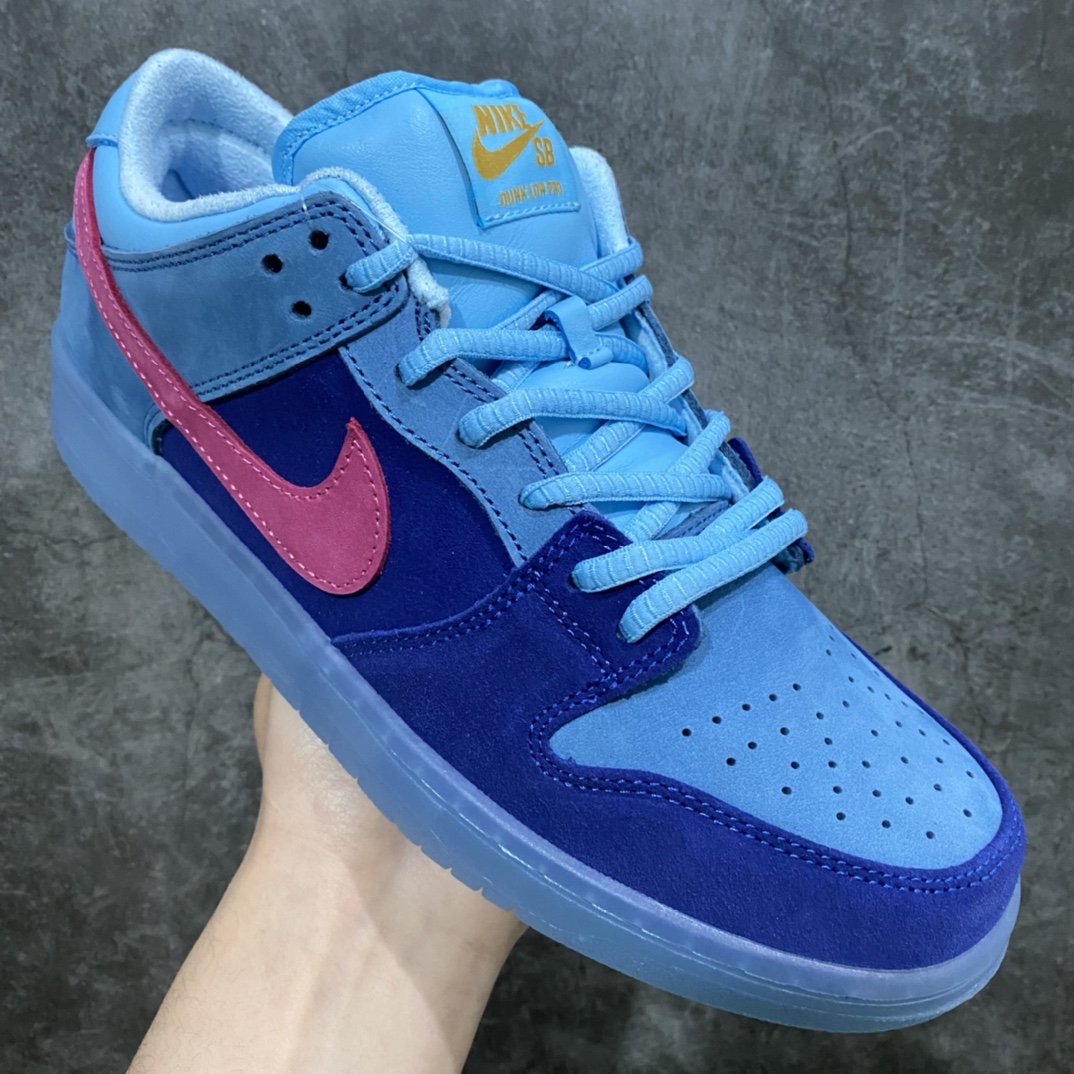 [Top version] Run The Jewels x Nike Dunk SB Low Rap band joint blue hair monster DO9404-400