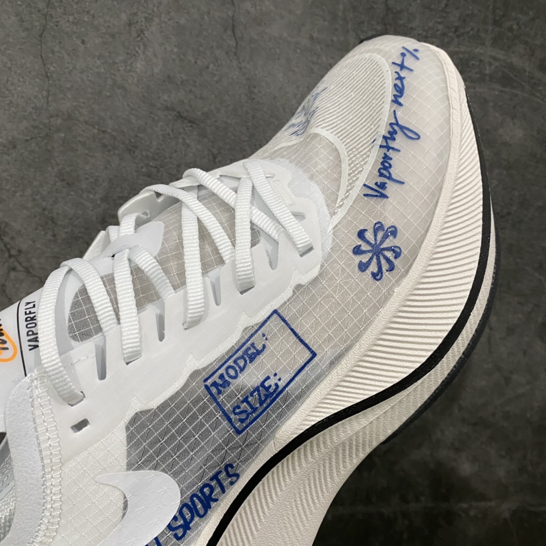 [Pure original] NK ZoomX Vaporfly Next% Marathon Generation Cicada Wing Running Shoes White and Blue Graffiti CU4844-100