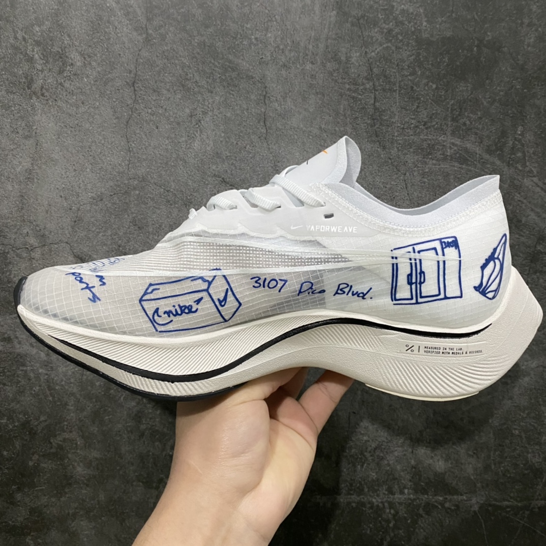 [Pure original] NK ZoomX Vaporfly Next% Marathon Generation Cicada Wing Running Shoes White and Blue Graffiti CU4844-100