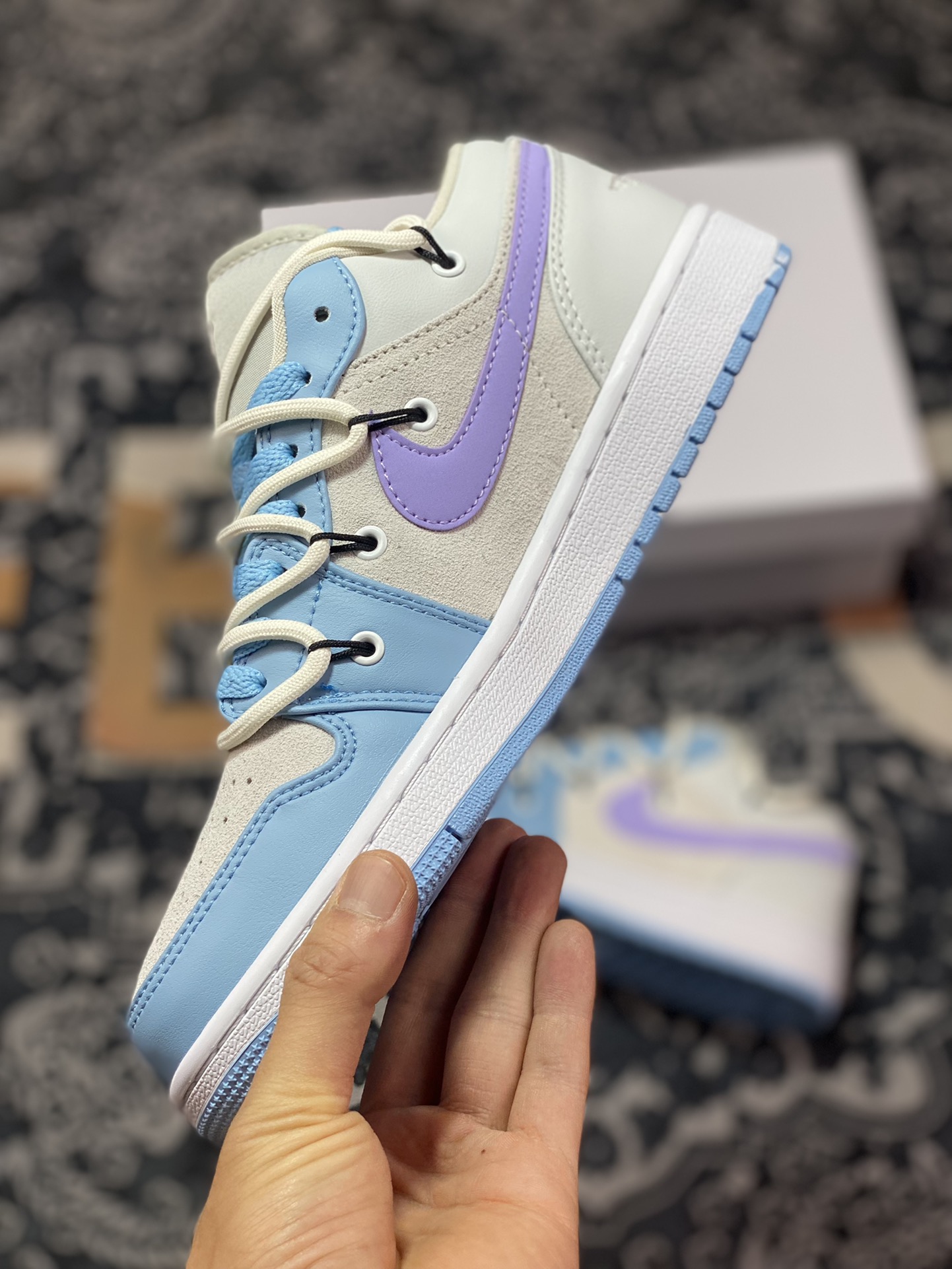 Air Jordan 1 Low Deconstructed Straps Gray Blue Purple DC0774-050