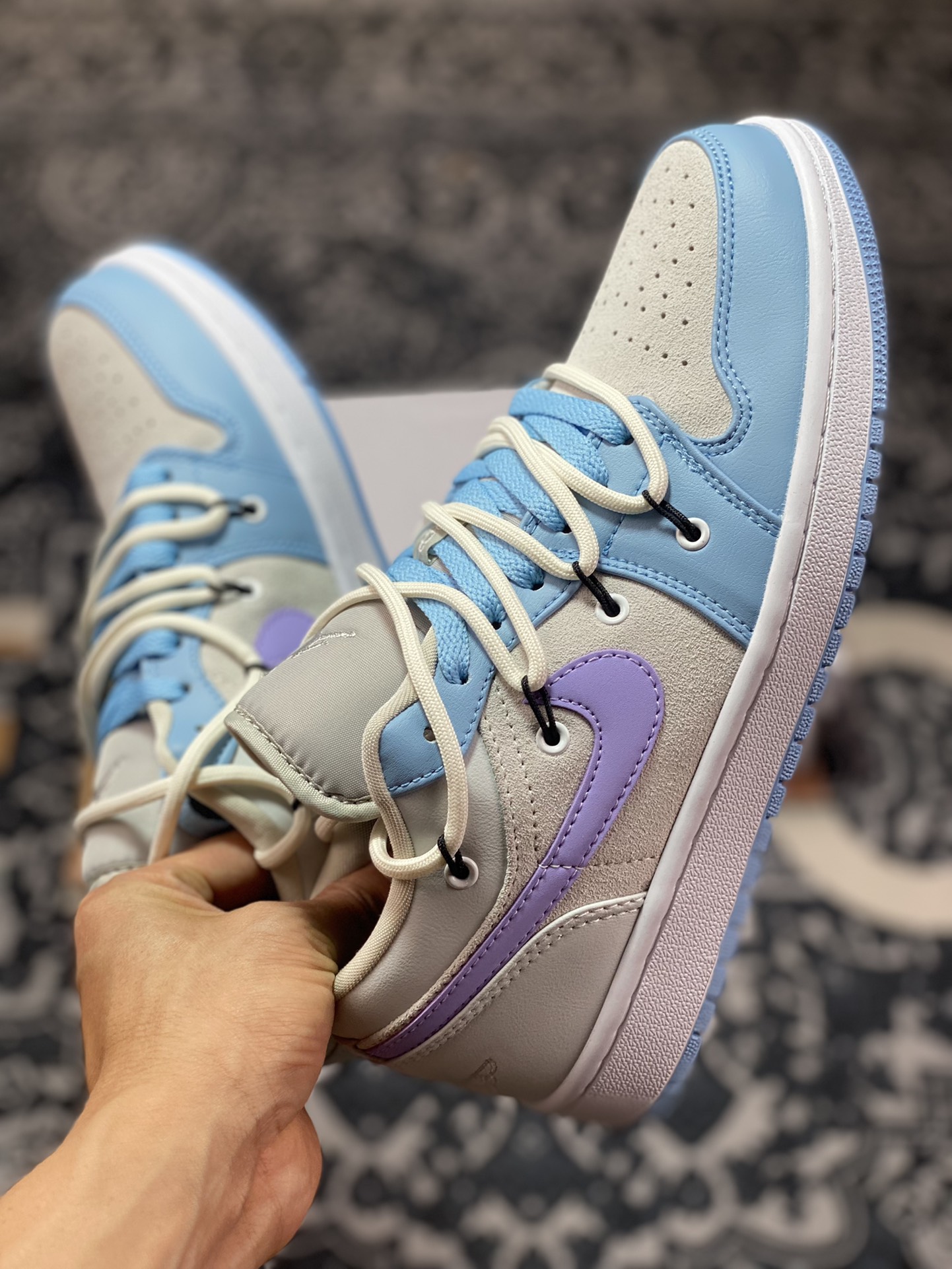 Air Jordan 1 Low Deconstructed Straps Gray Blue Purple DC0774-050