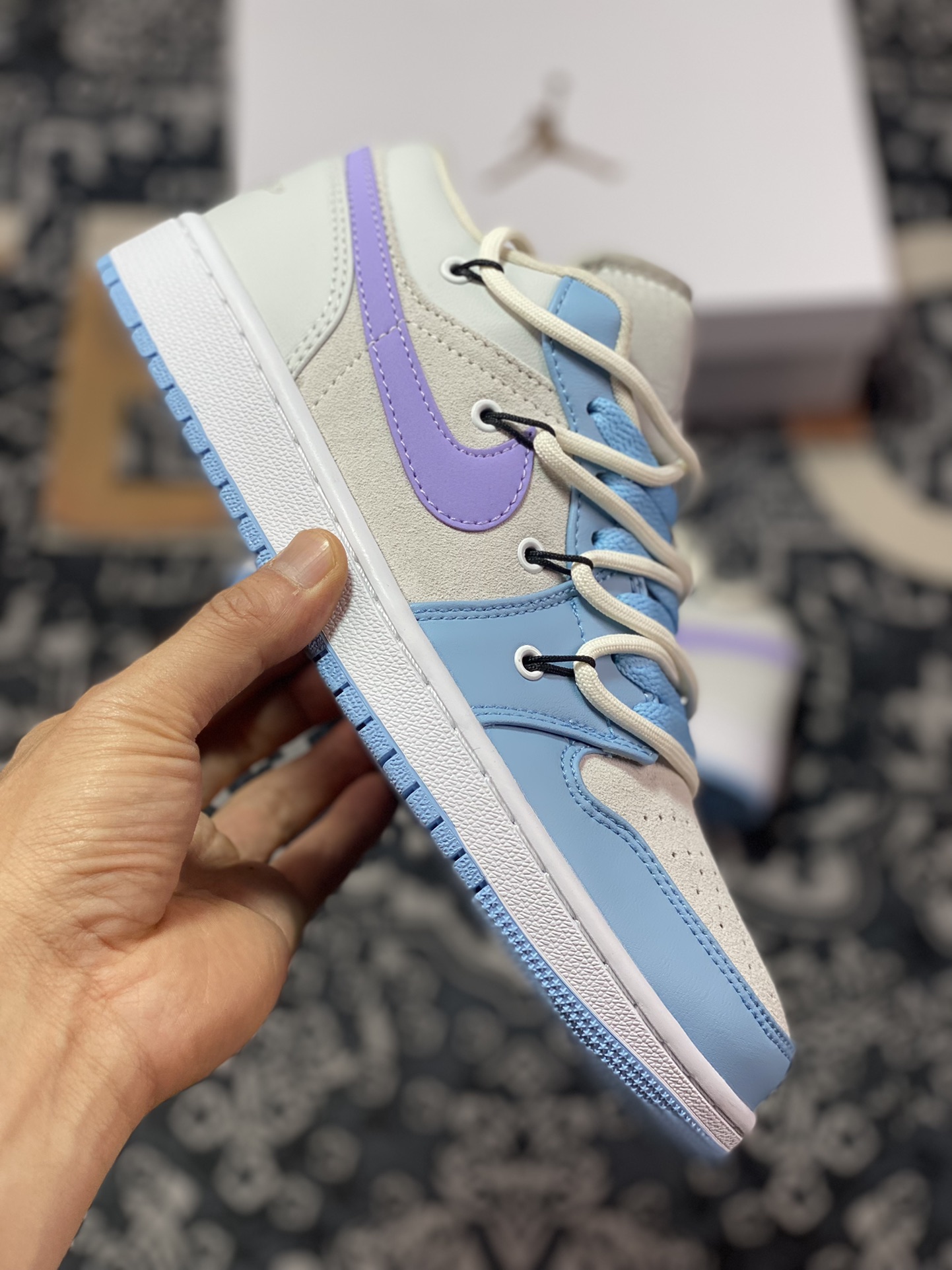 Air Jordan 1 Low Deconstructed Straps Gray Blue Purple DC0774-050