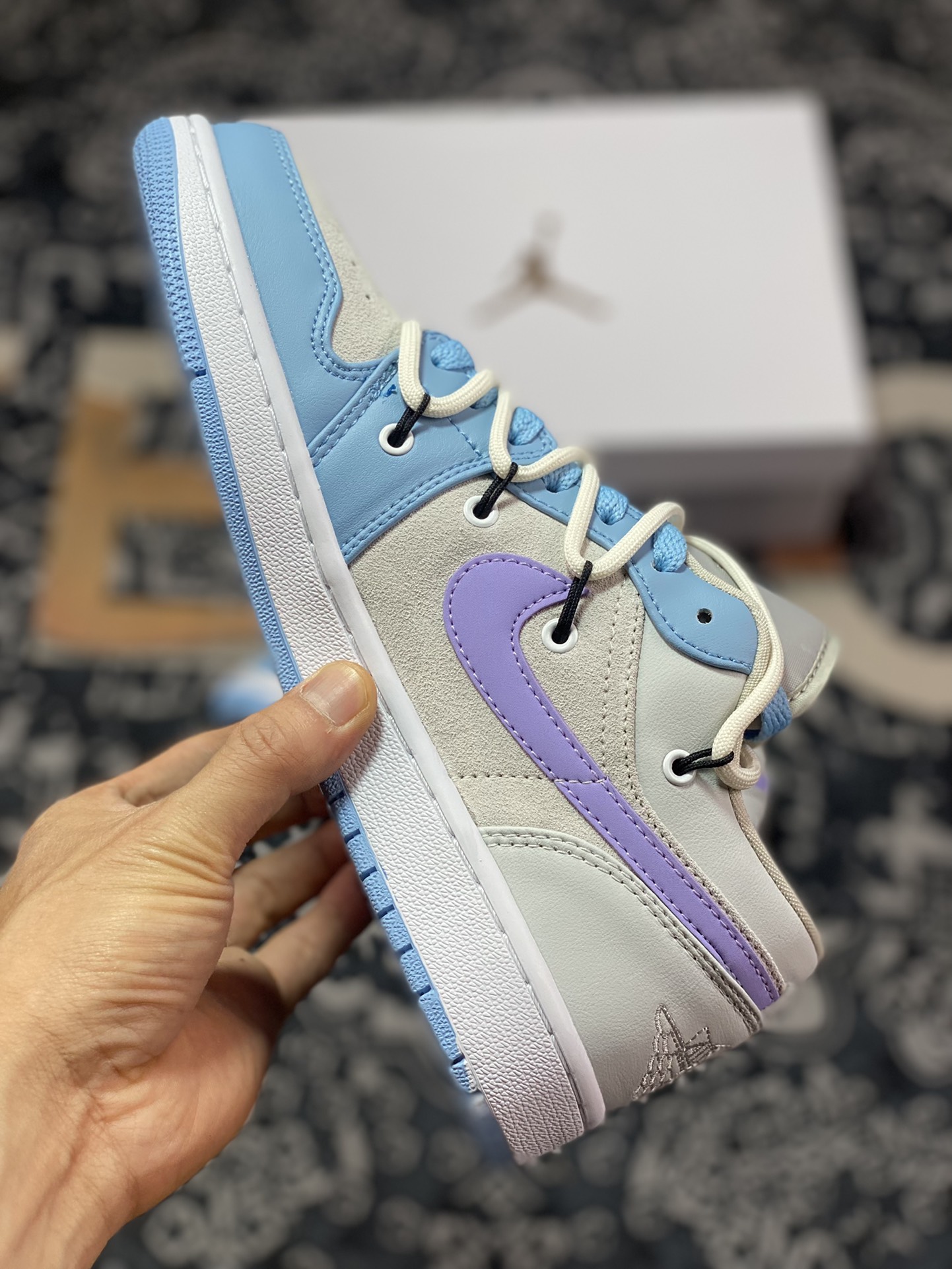 Air Jordan 1 Low Deconstructed Straps Gray Blue Purple DC0774-050