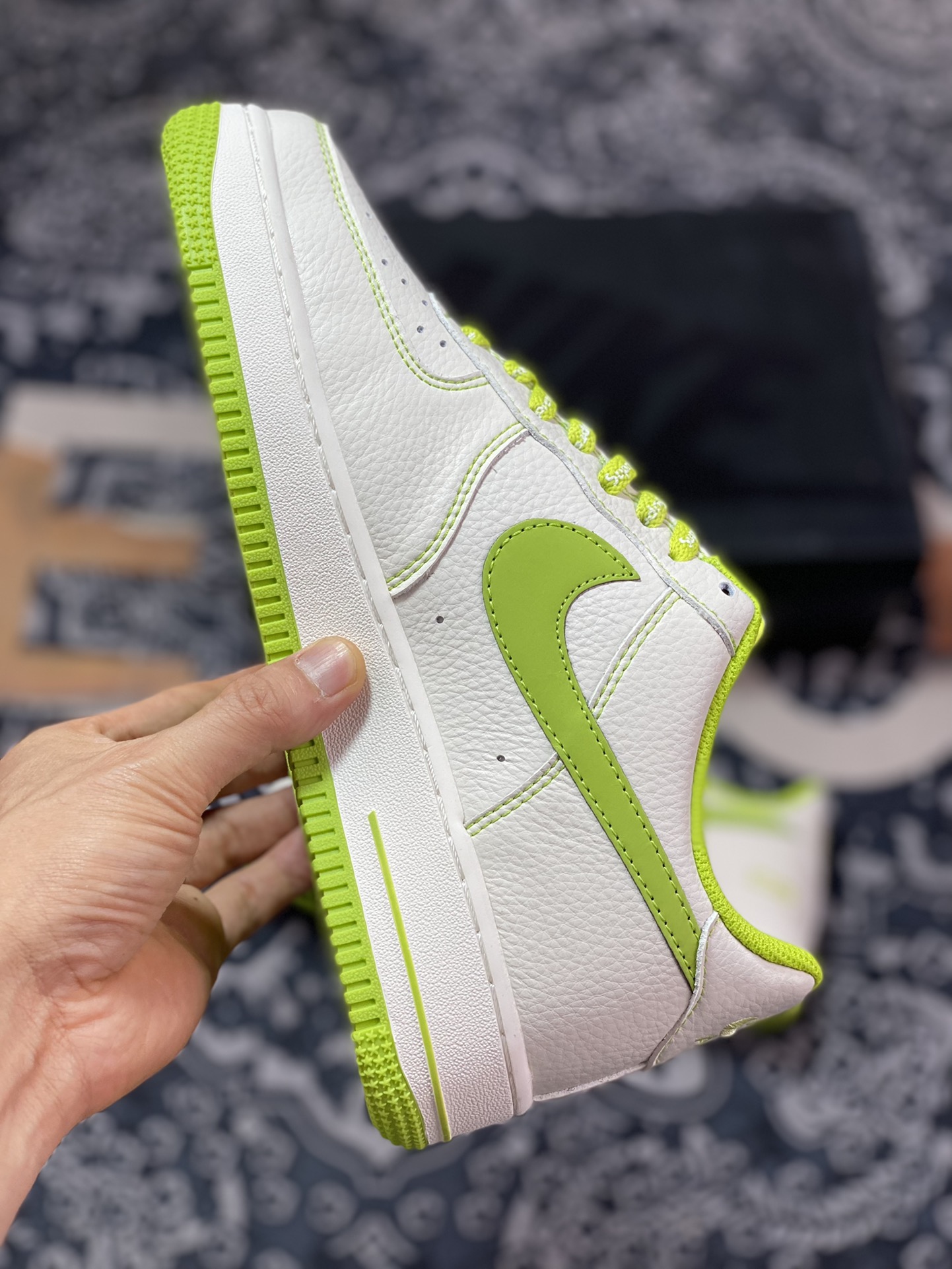 Supreme x Nike Air Force 1 07 Low ”Supreme” Air Force One classic low-top sneakers ”Lychee leather beige lemon green Sup” SU0220-008