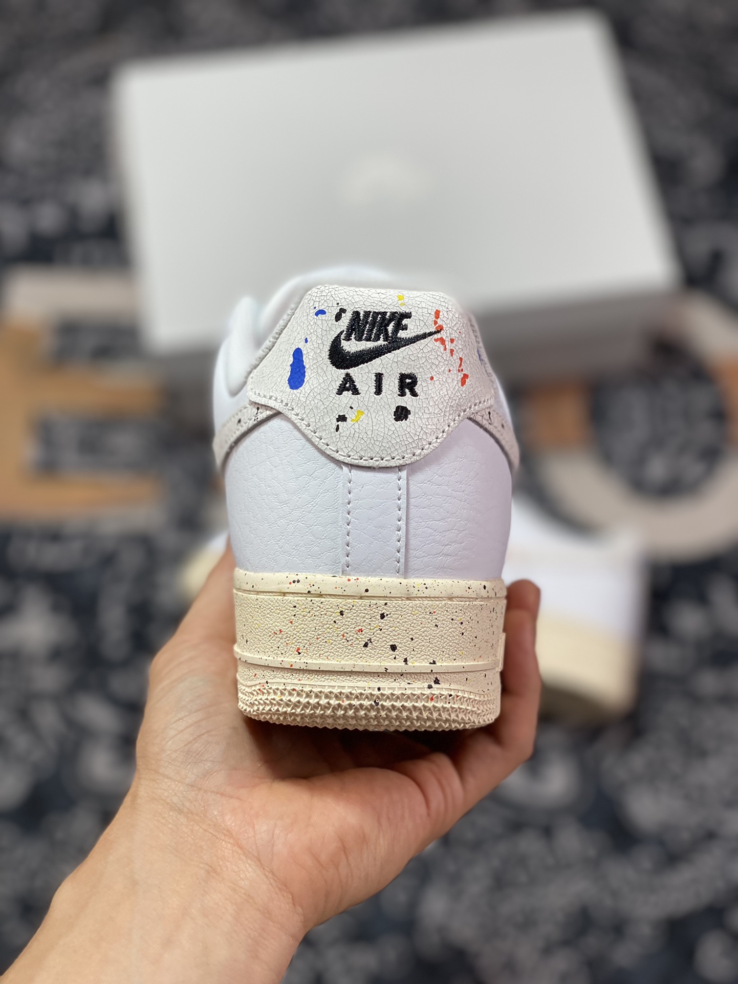 Nike Air Force 1'07 ”Paint Splatter” Air Force One Sneakers ”Leather Off-White Paint Splatter” CZ0339-100