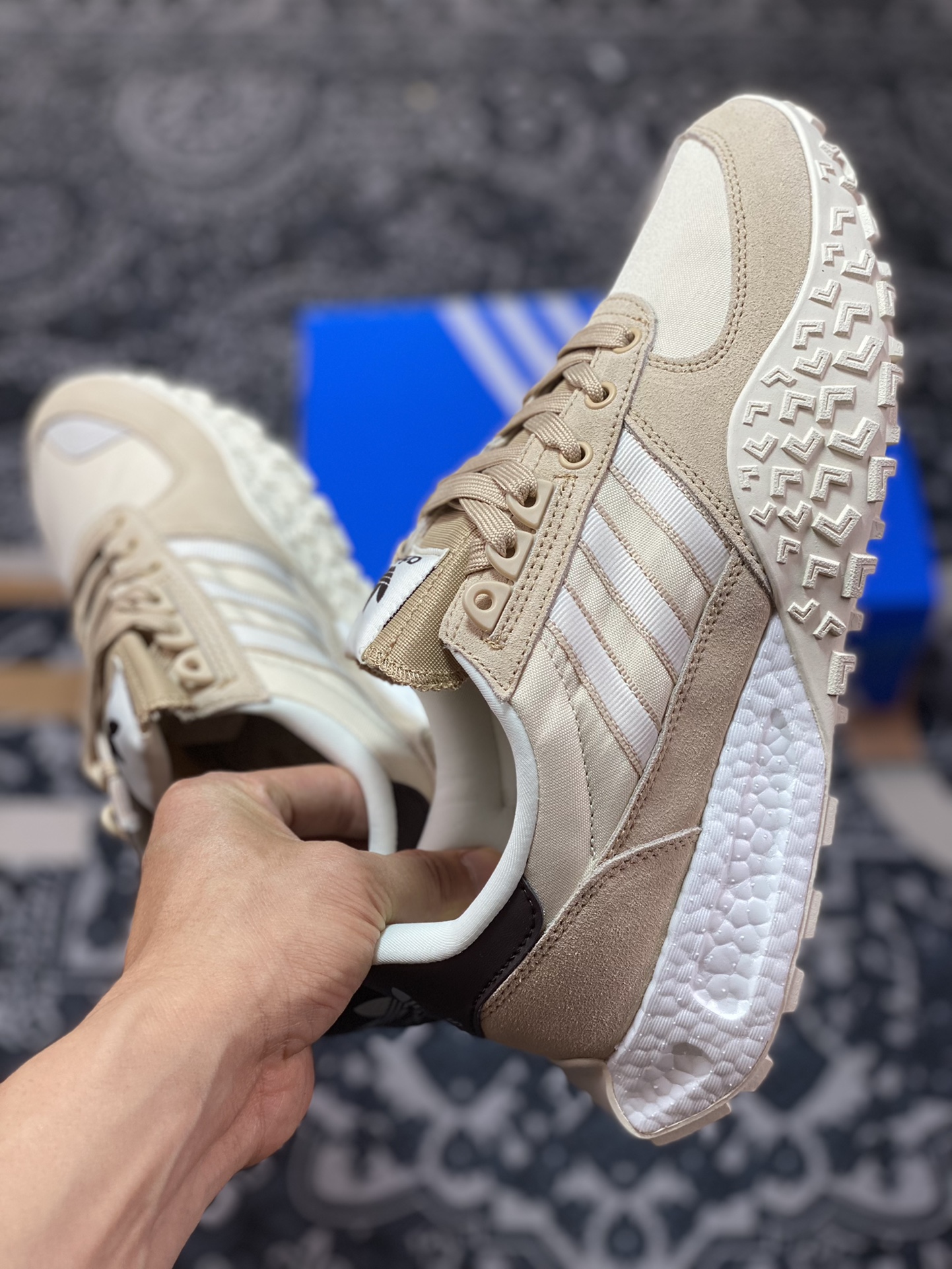 Adidas Originals Retropy E5 Brown and White Second Generation Retro Sports Leisure Running Shoes HQ1863