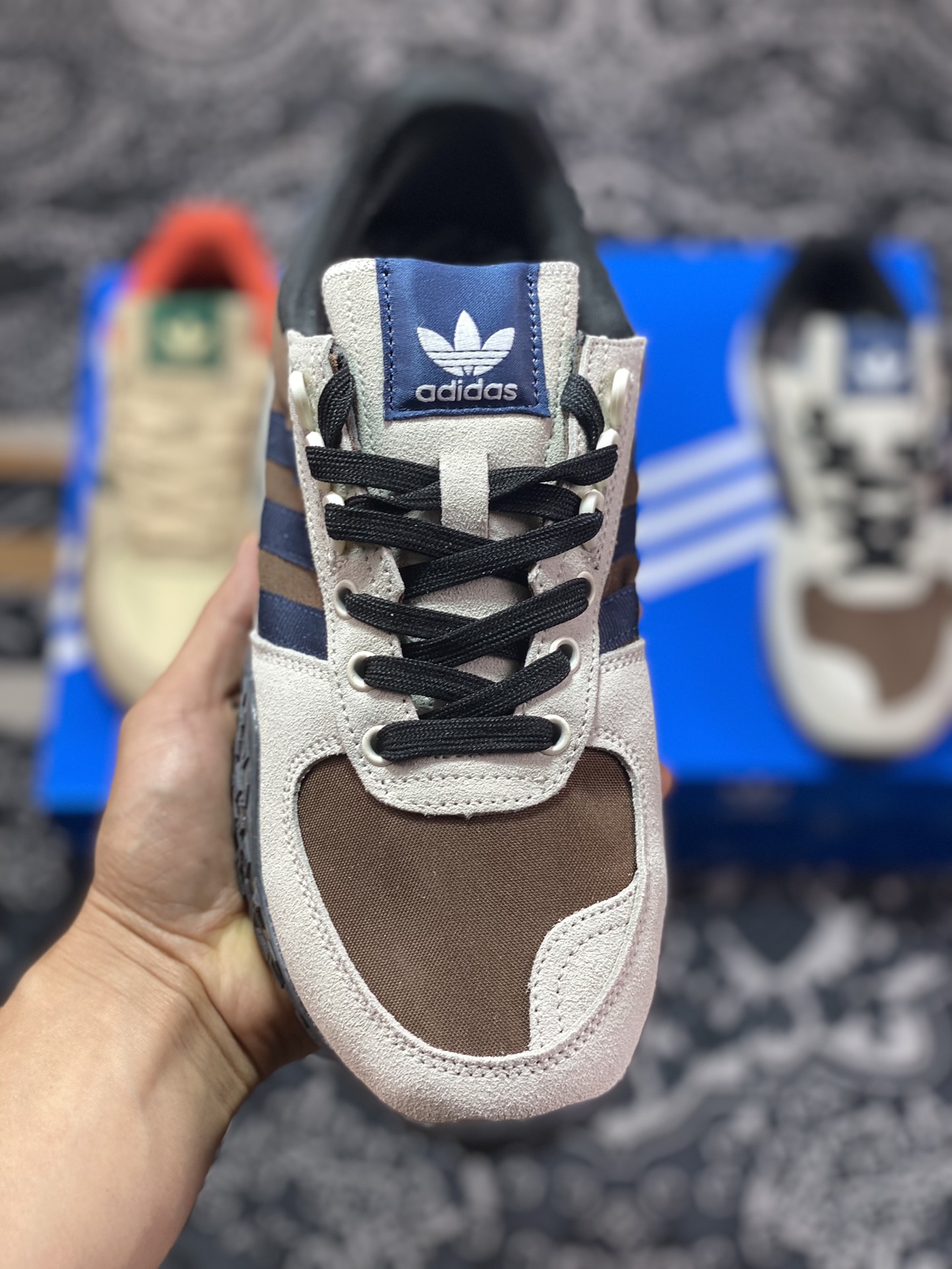 Adidas Originals Retropy E5 gray brown blue second generation retro sports casual running shoes IG9982