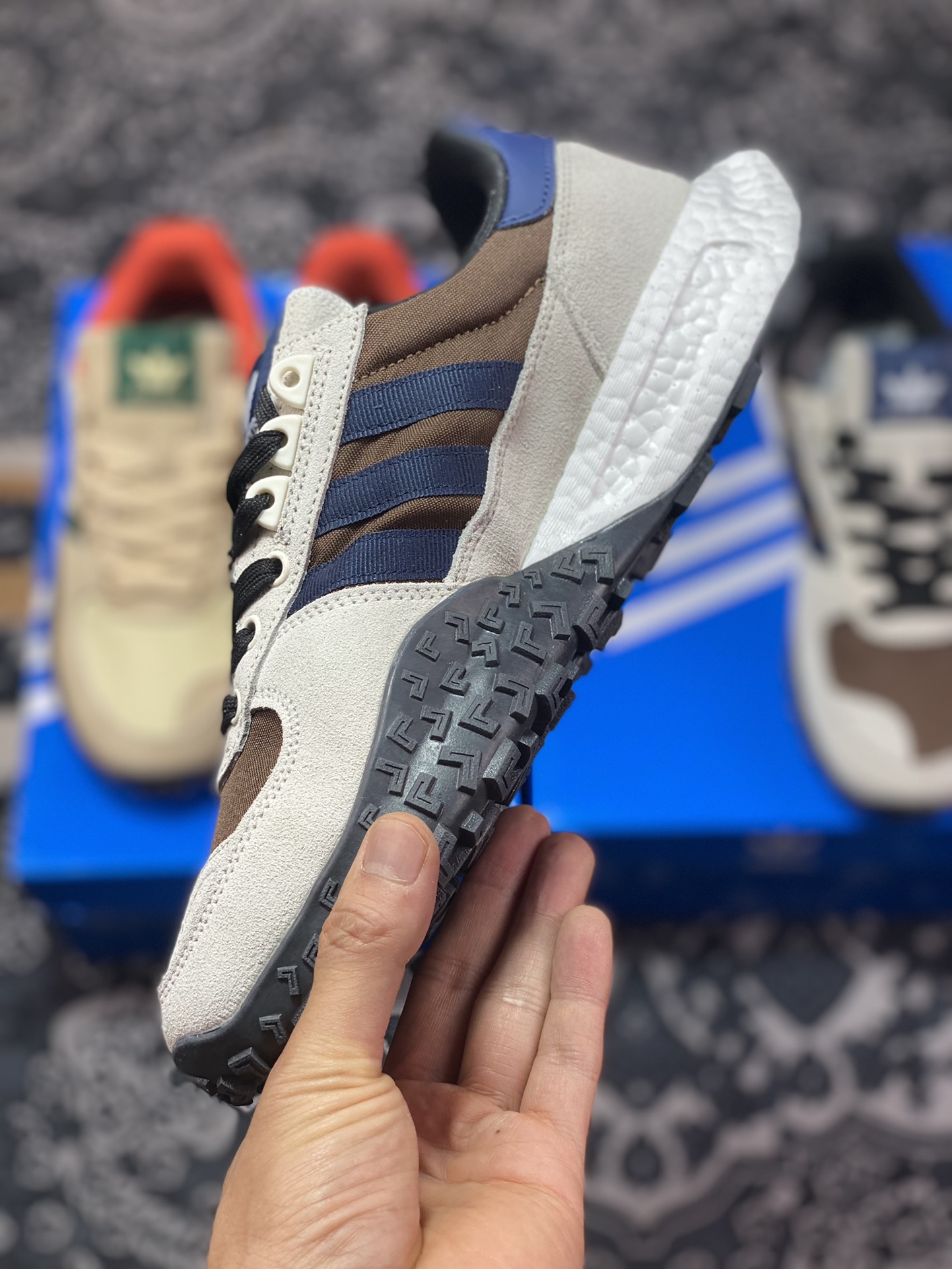 Adidas Originals Retropy E5 gray brown blue second generation retro sports casual running shoes IG9982