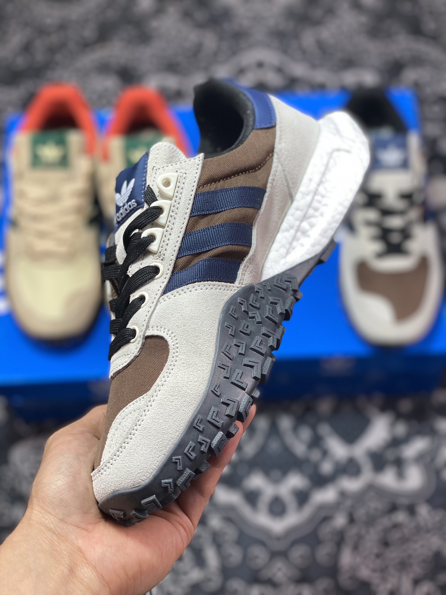 Adidas Originals Retropy E5 gray brown blue second generation retro sports casual running shoes IG9982