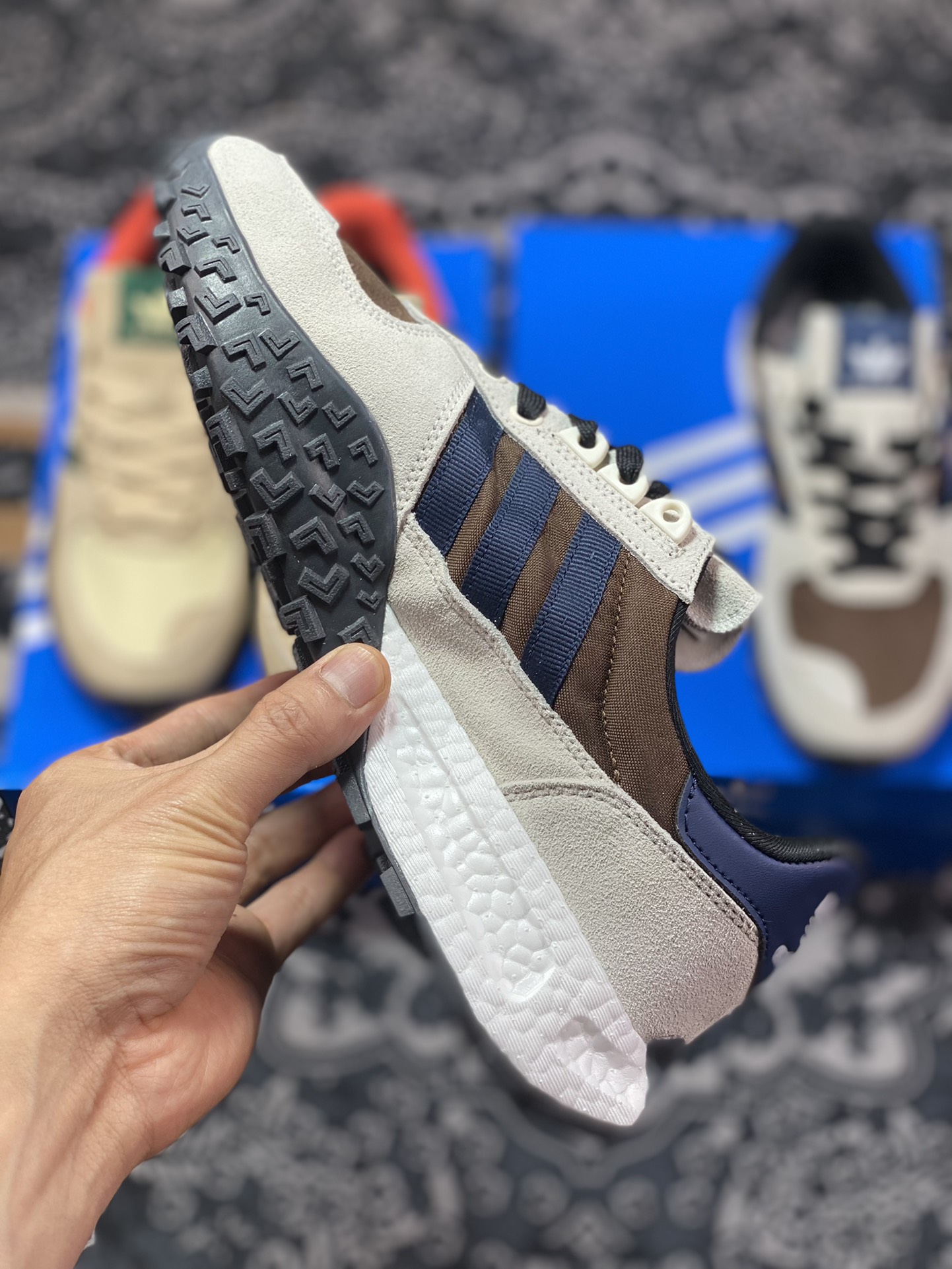 Adidas Originals Retropy E5 gray brown blue second generation retro sports casual running shoes IG9982