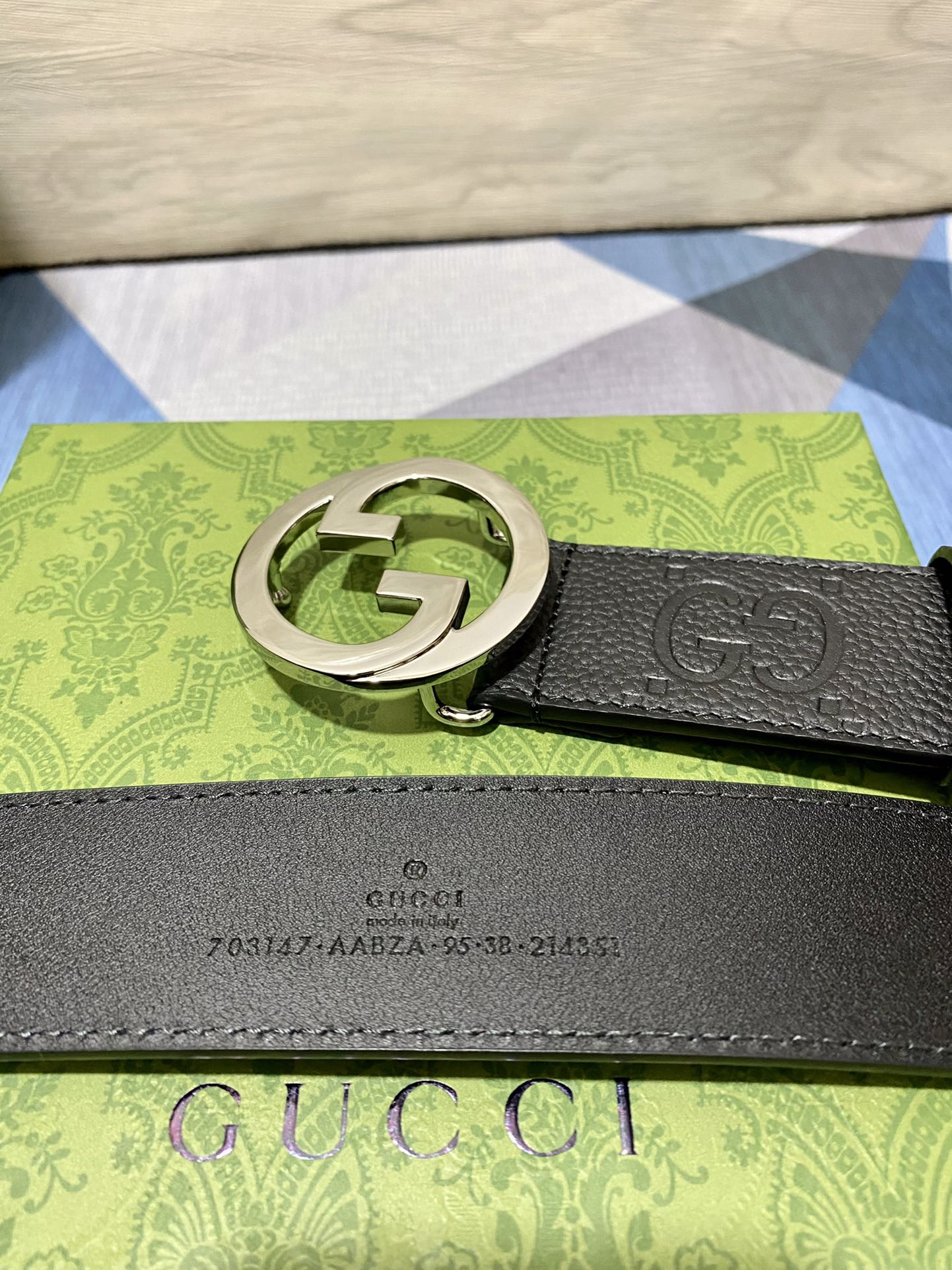 新款40mm带身采用头层荔枝纹压大G